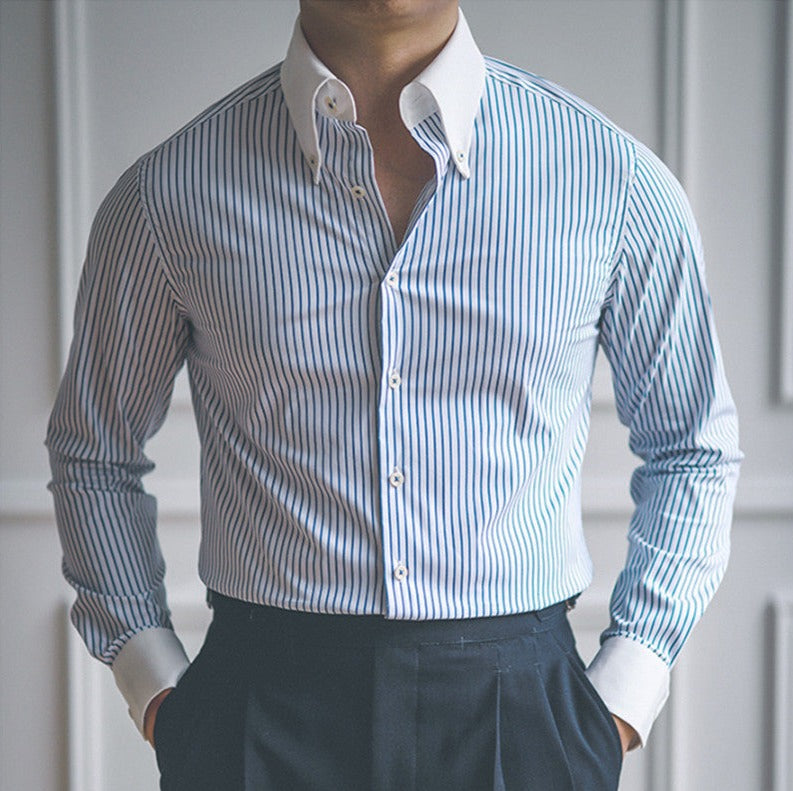Business Slim Fit Stripe Shirt