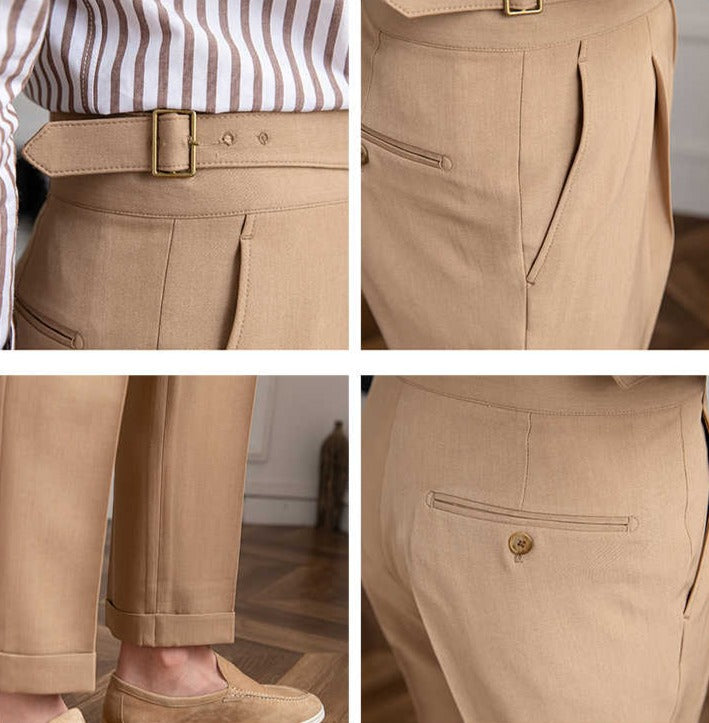 Pantalon droit plissé Monza Gurkha