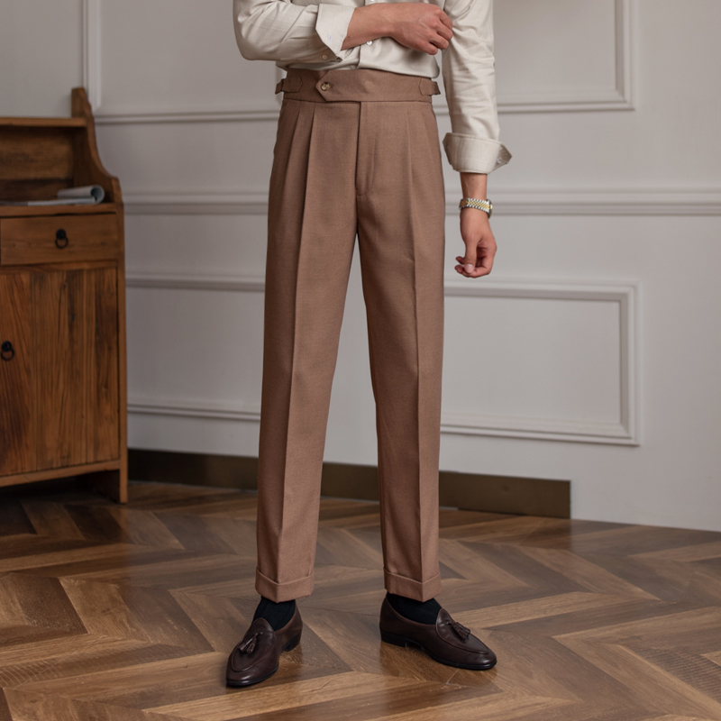 Everyday Straight Fit Pleated Trousers