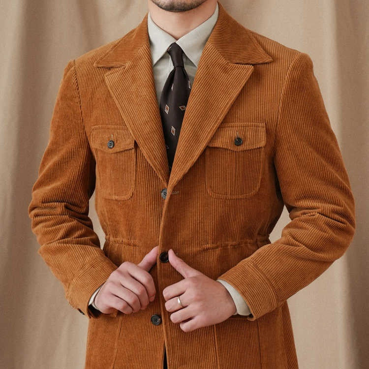 Lincoln Corduroy Cotton Suit Collar Jacket