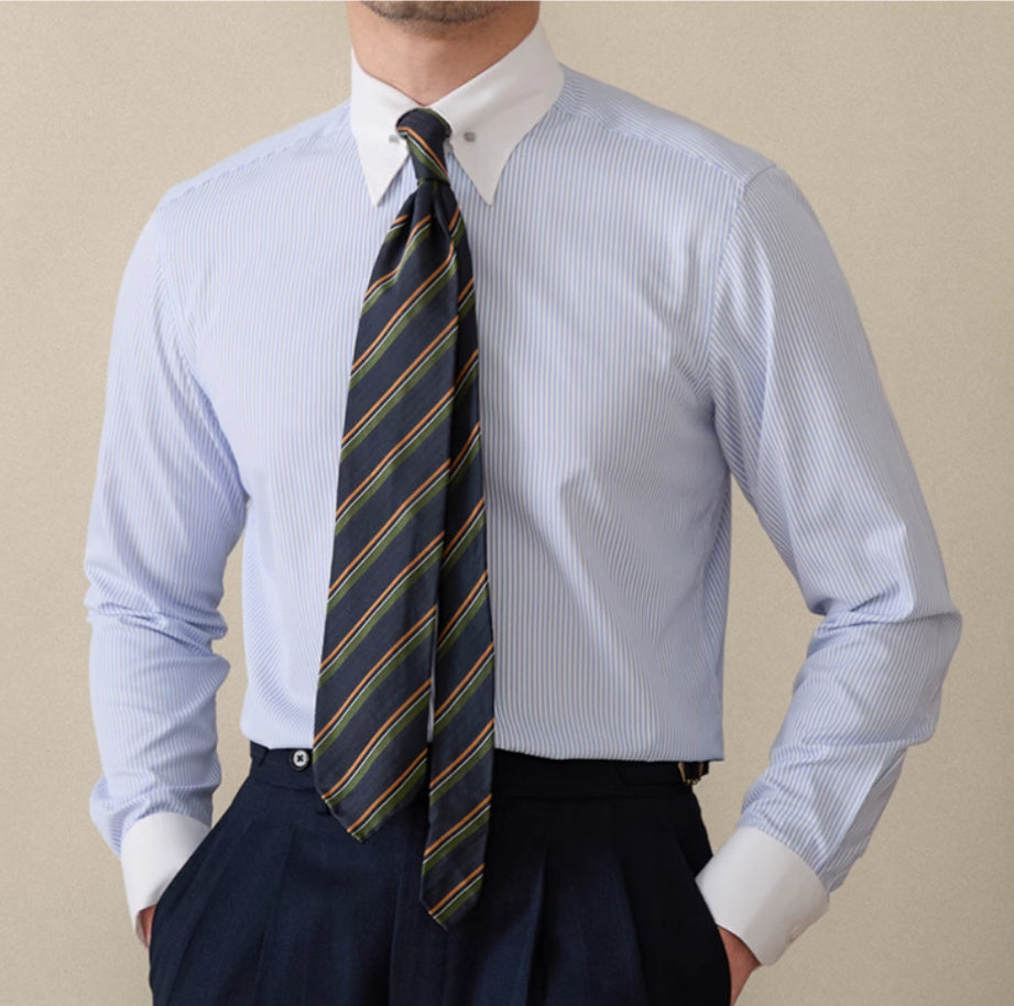 The Ned Non-Iron Striped Long Sleeve Shirt