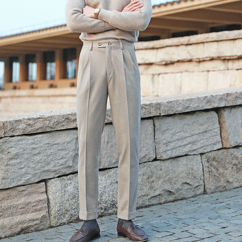 Pantalon plissé à double bouton Angelo