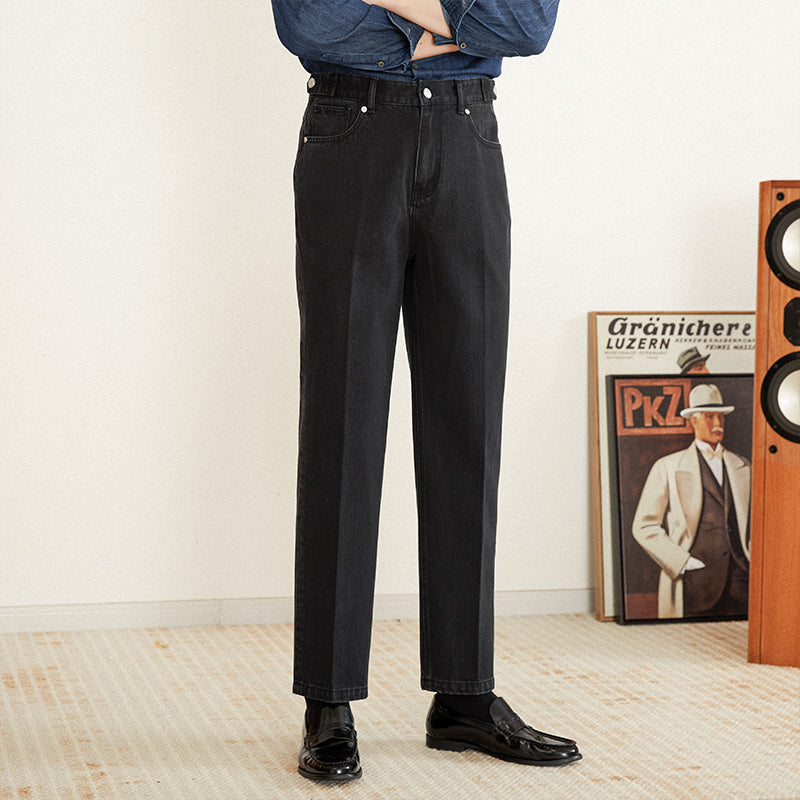 Salamanca Cotton Denim Pleated Trousers