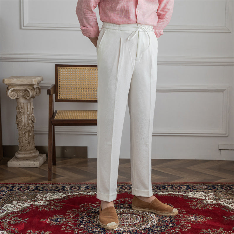 Monte Carlo Linen Pleated Trousers