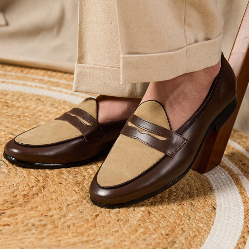 Cigar Leather Belgian Loafers