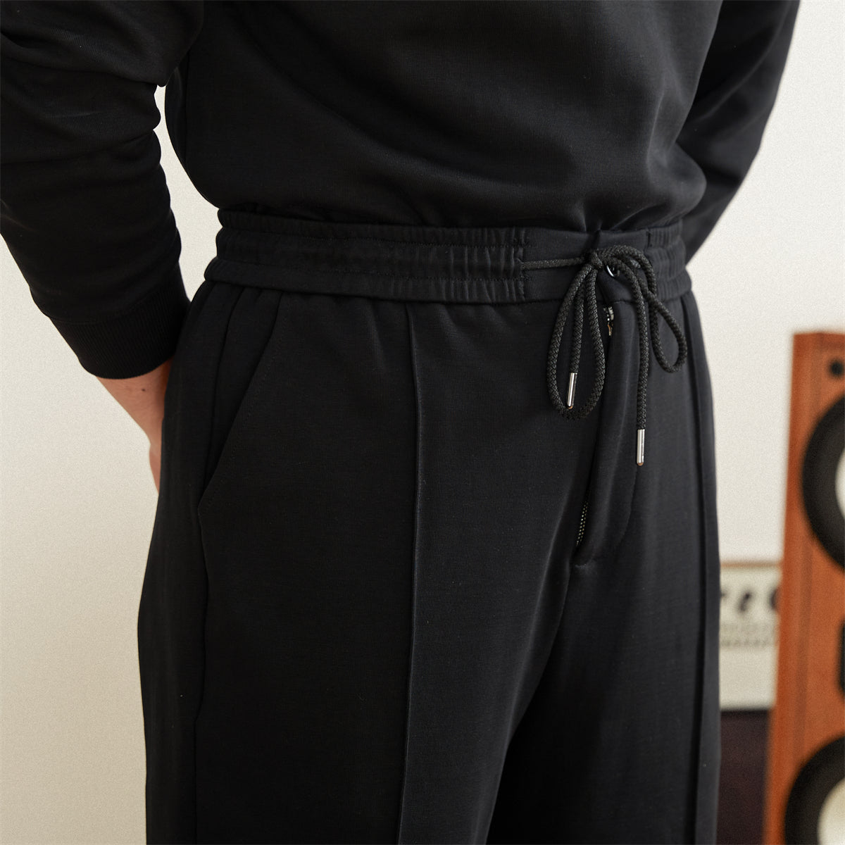 Leisure Cotton Straight Fit Pleated Trousers