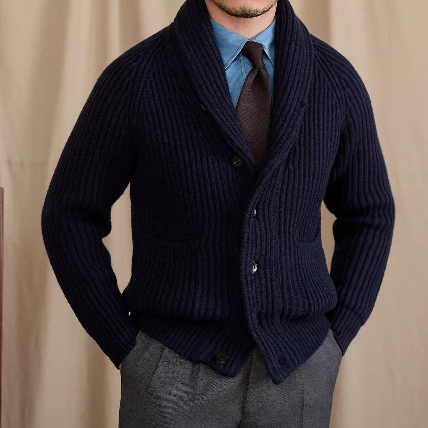 Zermatt Thick Shawl Collar Cardigan