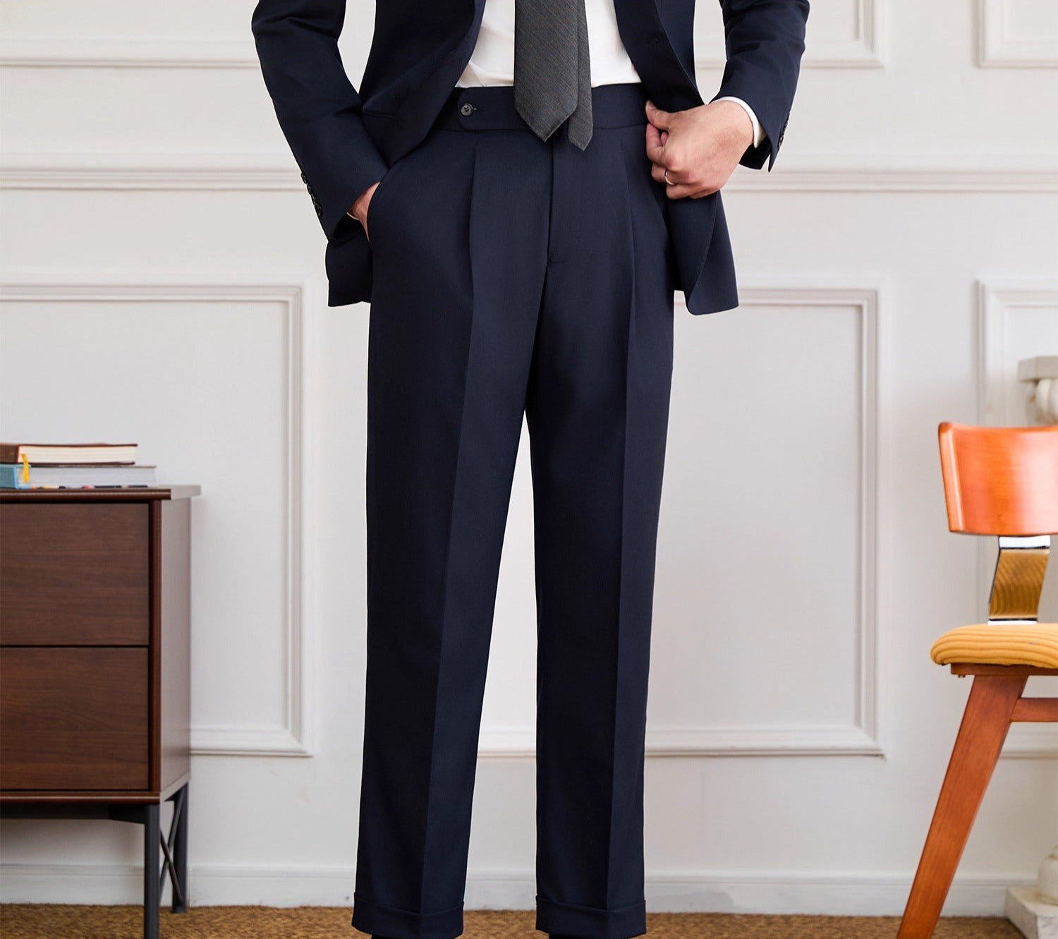 Ivy Straight Fit High Waisted Trousers