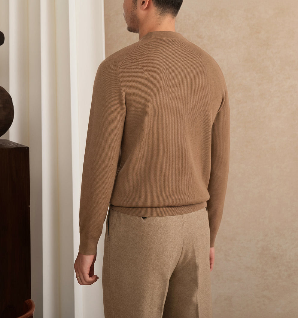 Alpina Wool Blend Long Sleeve Ribbed Jumper