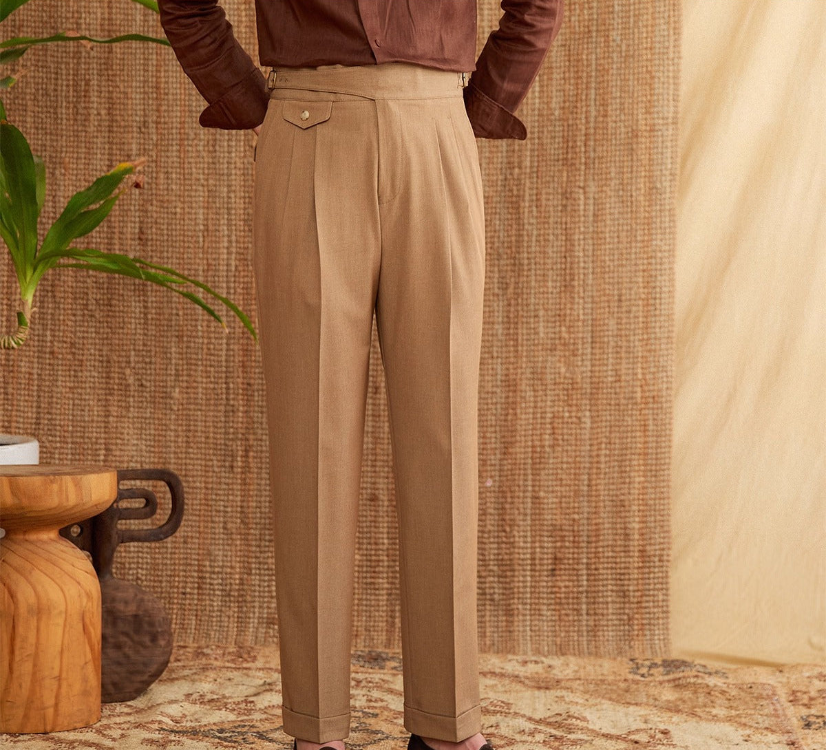 Sicilia Gurkha Straight Fit High Waisted Trousers