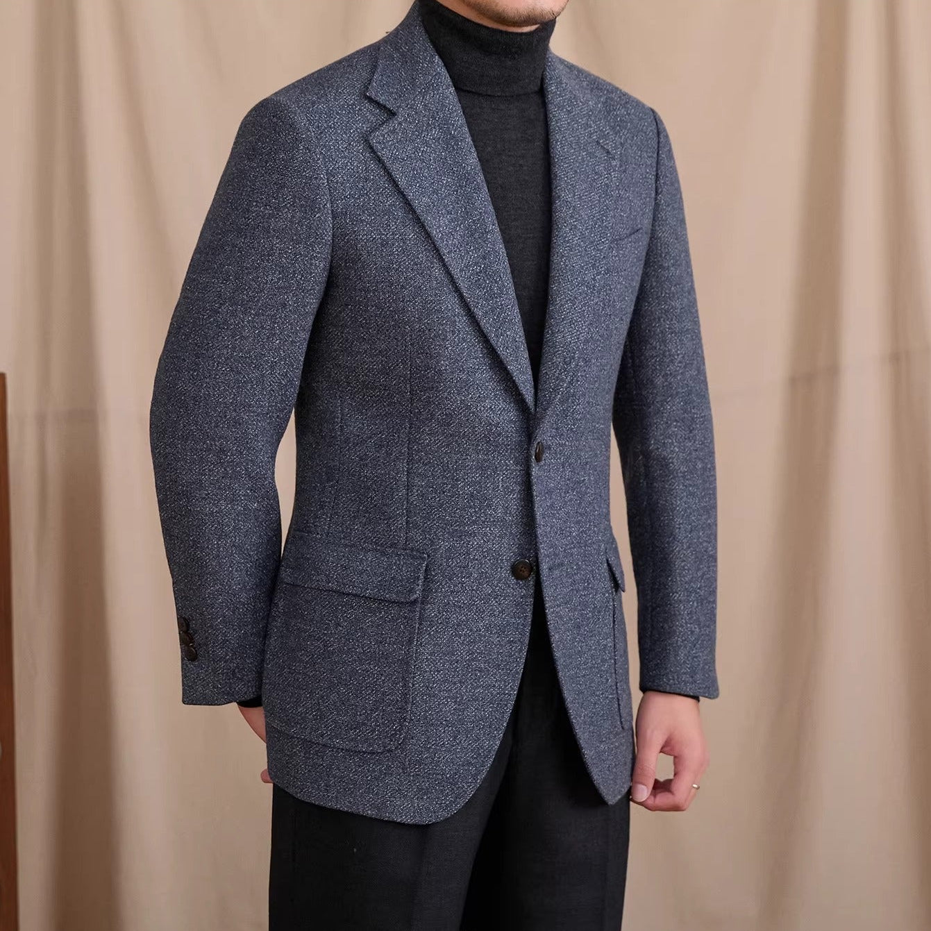 Geneva Textured Wool Heavy Blazer