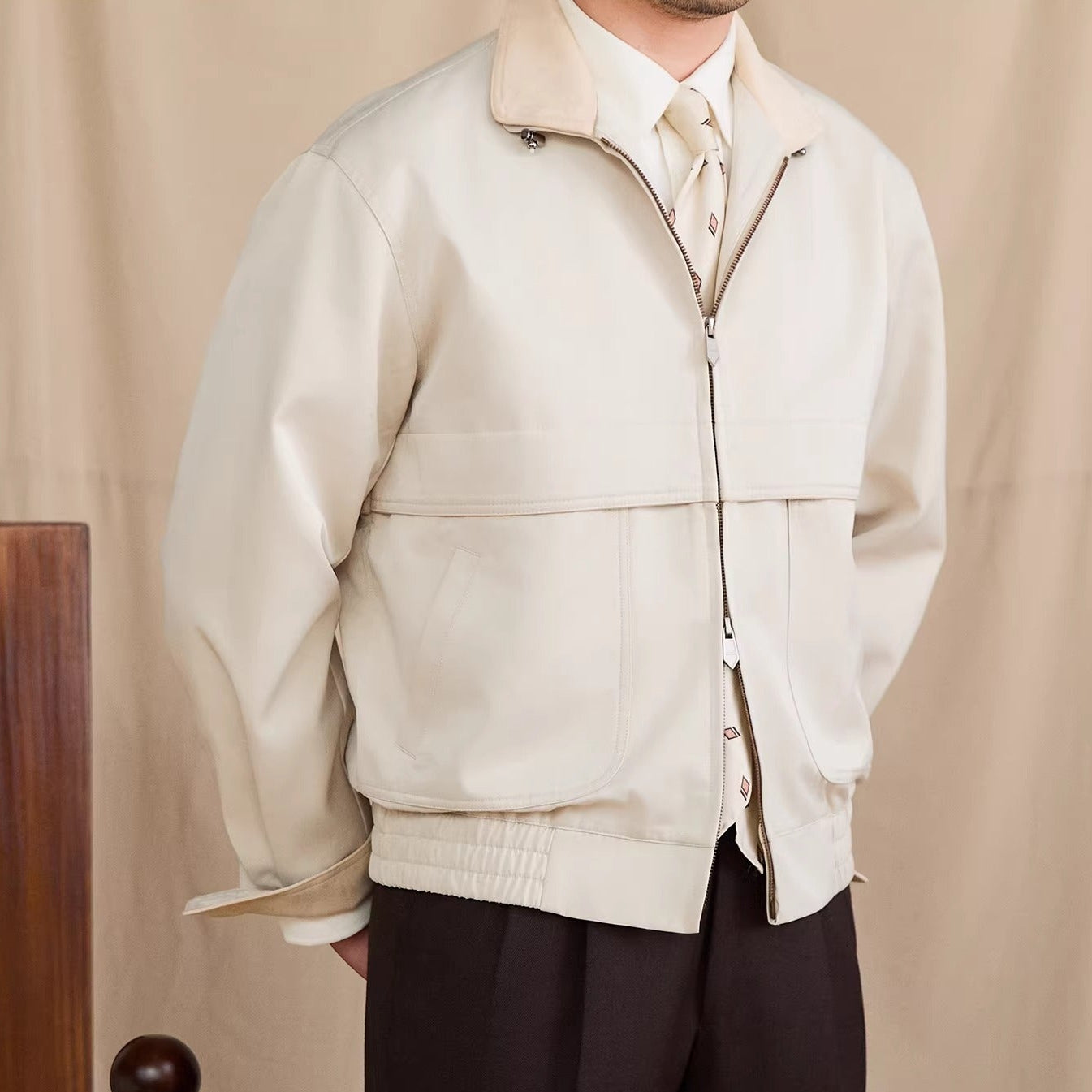 Paris Cotton Blend Faux Suede Jakcet