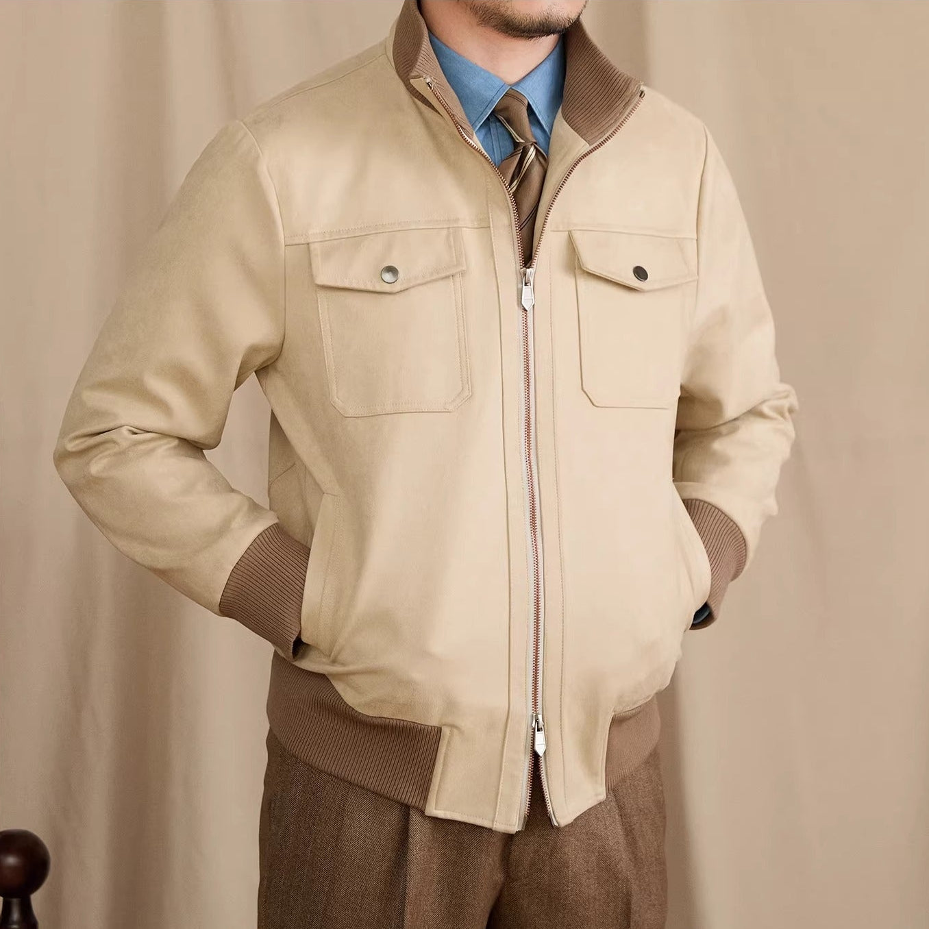 Paris Faux Suede Contrast Jacket