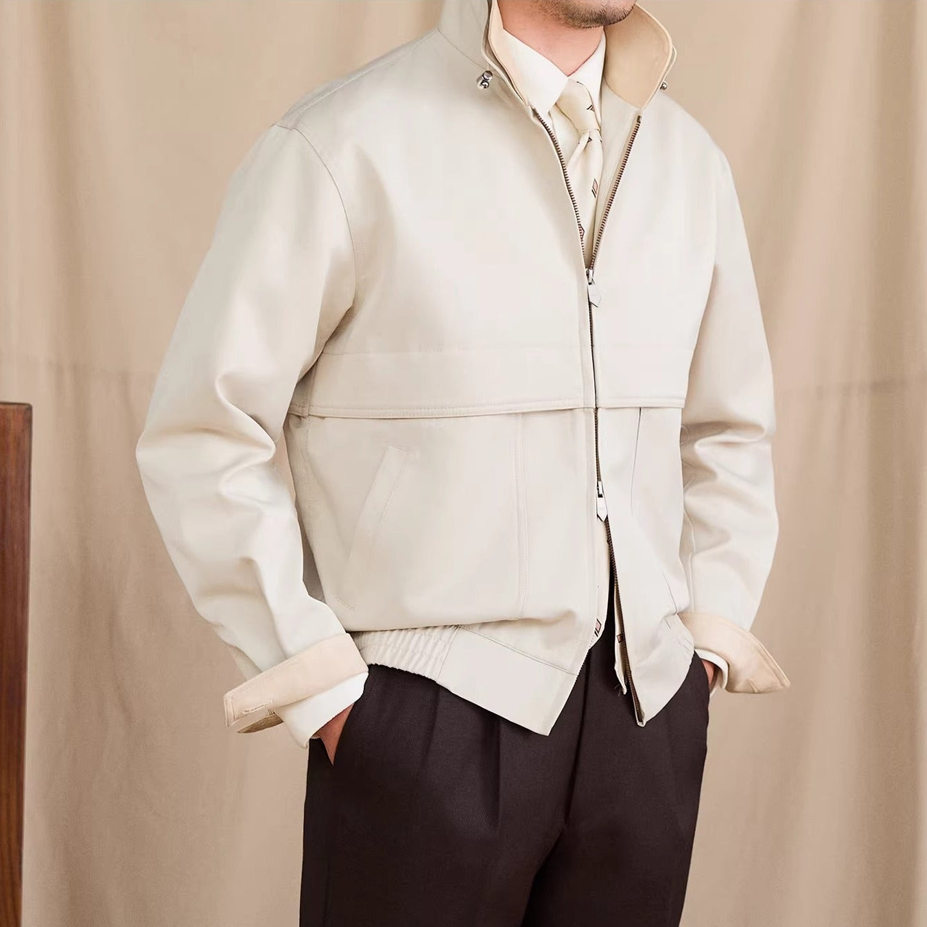 Paris Cotton Blend Faux Suede Jakcet