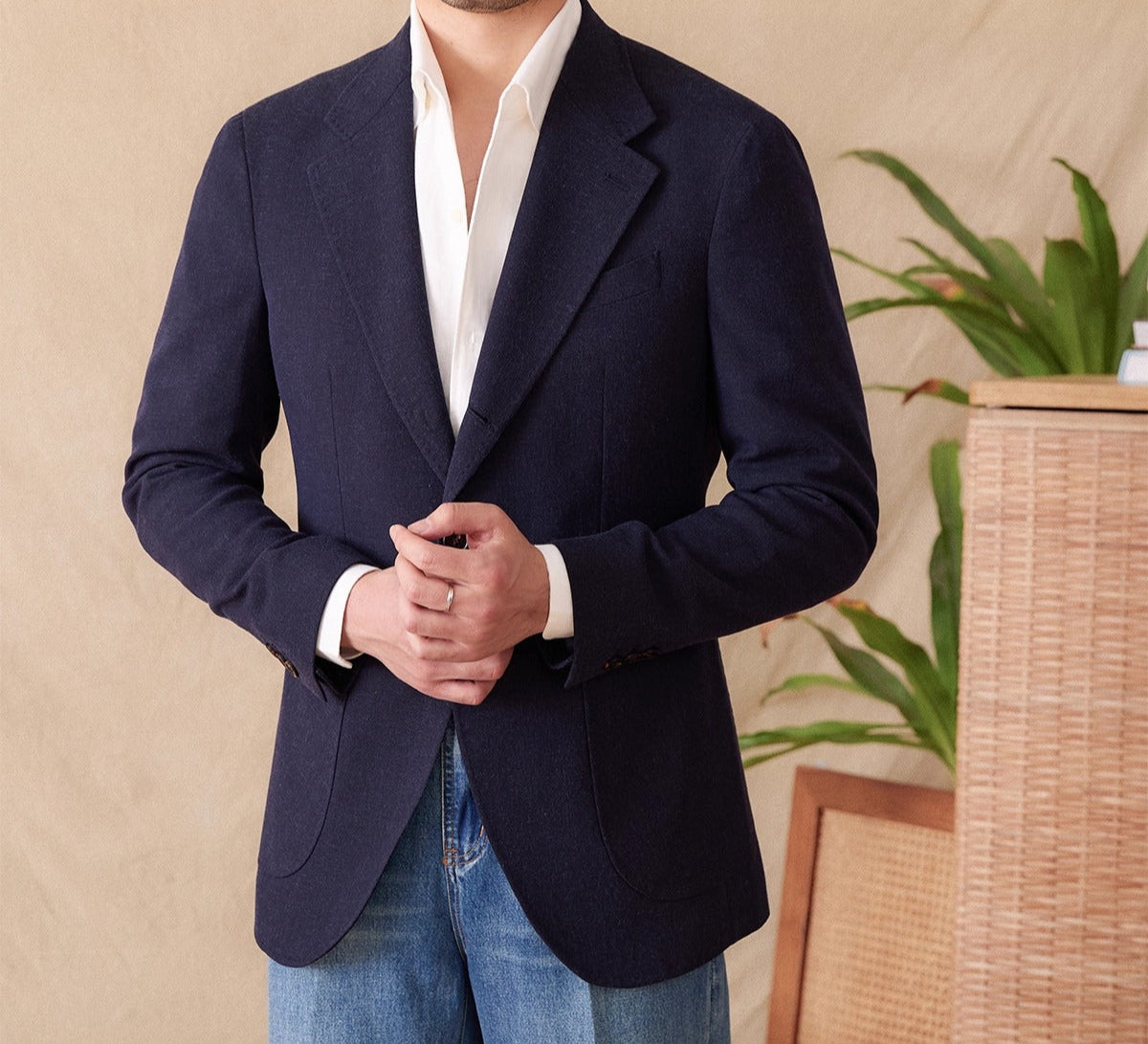 Monaco Linen Blend Sports Blazer Jacket