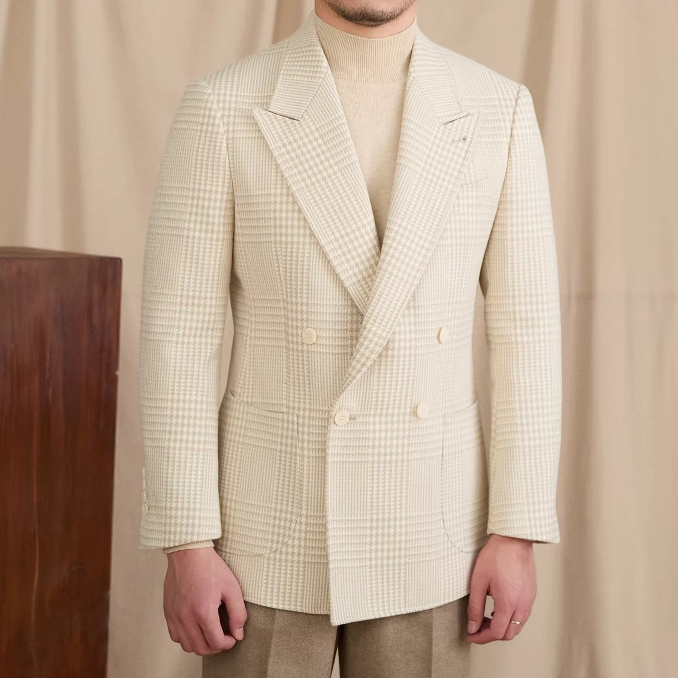 Martini Double Breasted Prince Of Wales Jacket