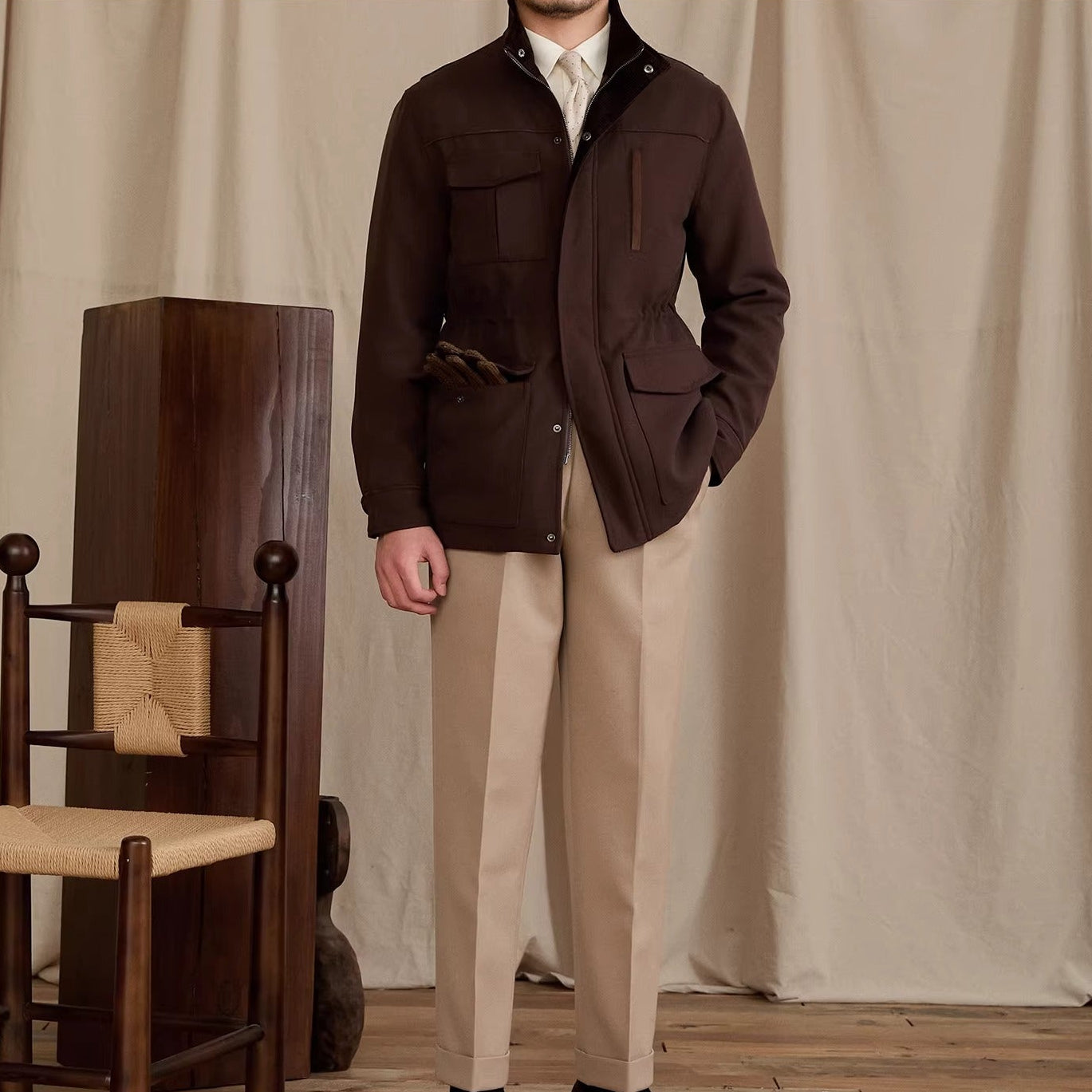 Belgravia Wool Blend Suede Trim Jacket