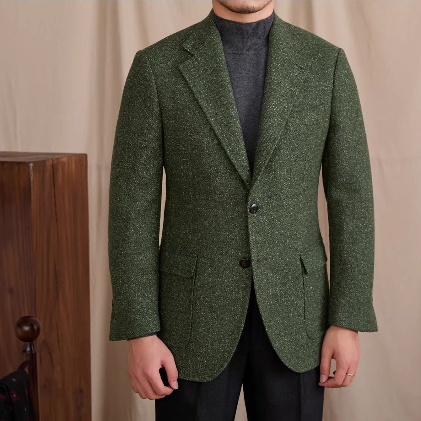 Geneva Textured Wool Heavy Blazer