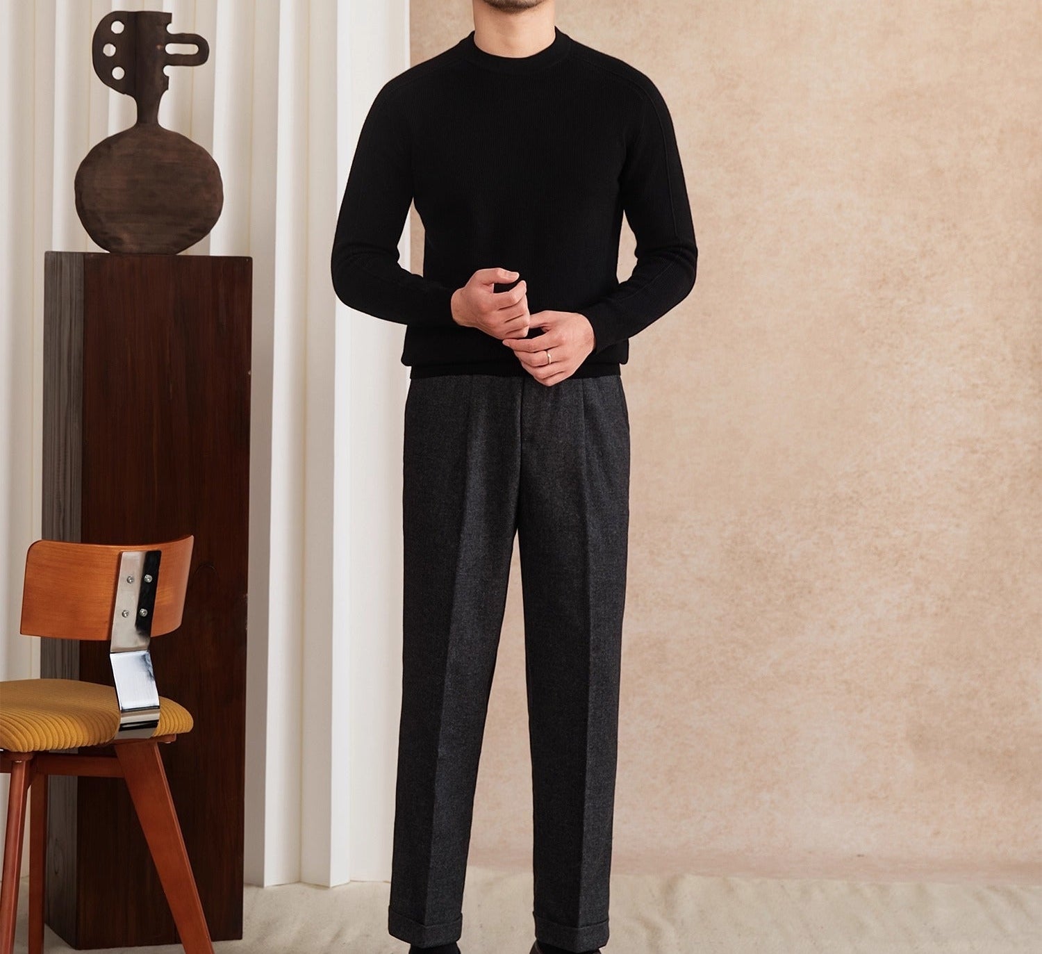 Alpina Wool Blend Long Sleeve Ribbed Jumper