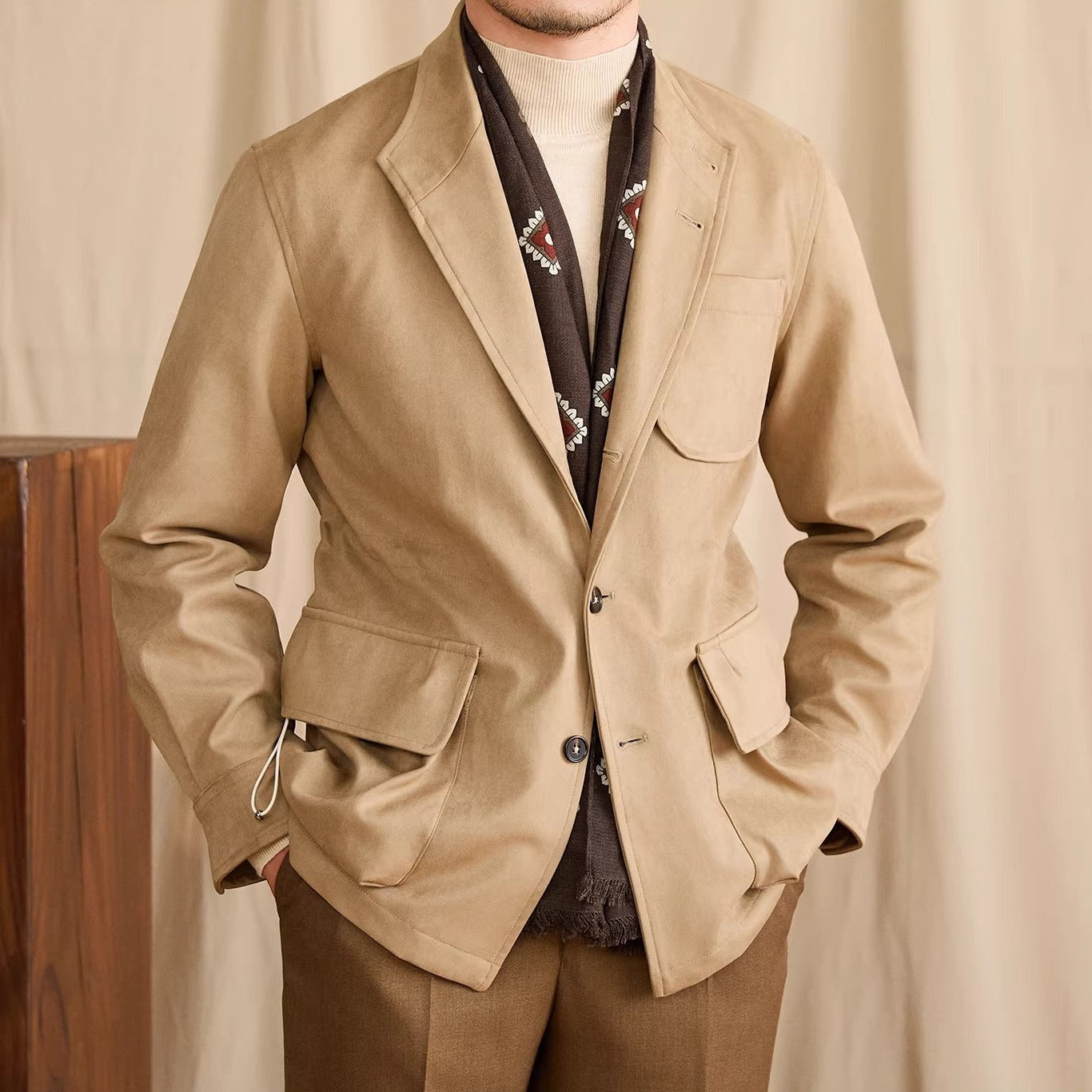 Bari Faux Suede Sports Jacket