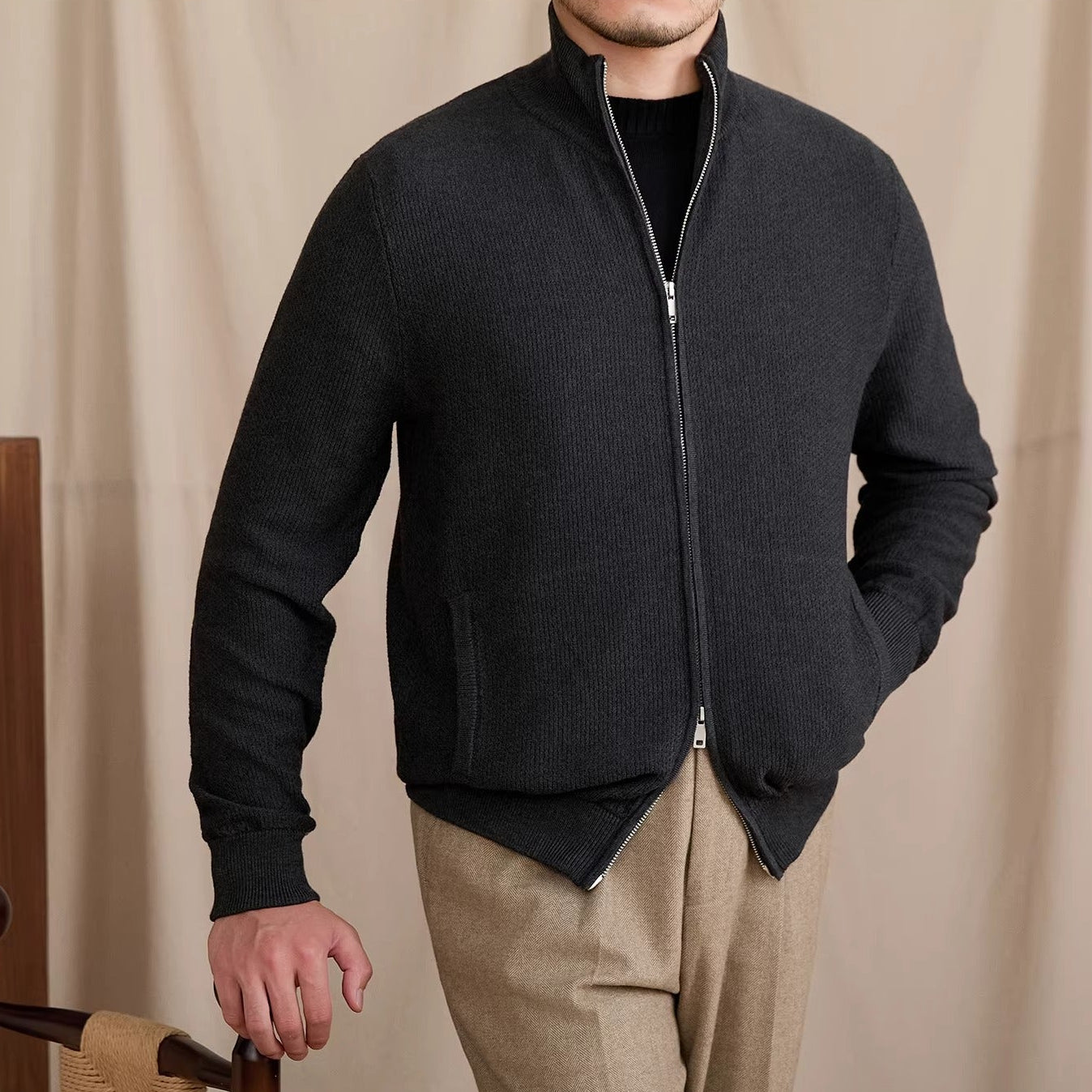 Ufficio Wool Blend Knitted Cardigan