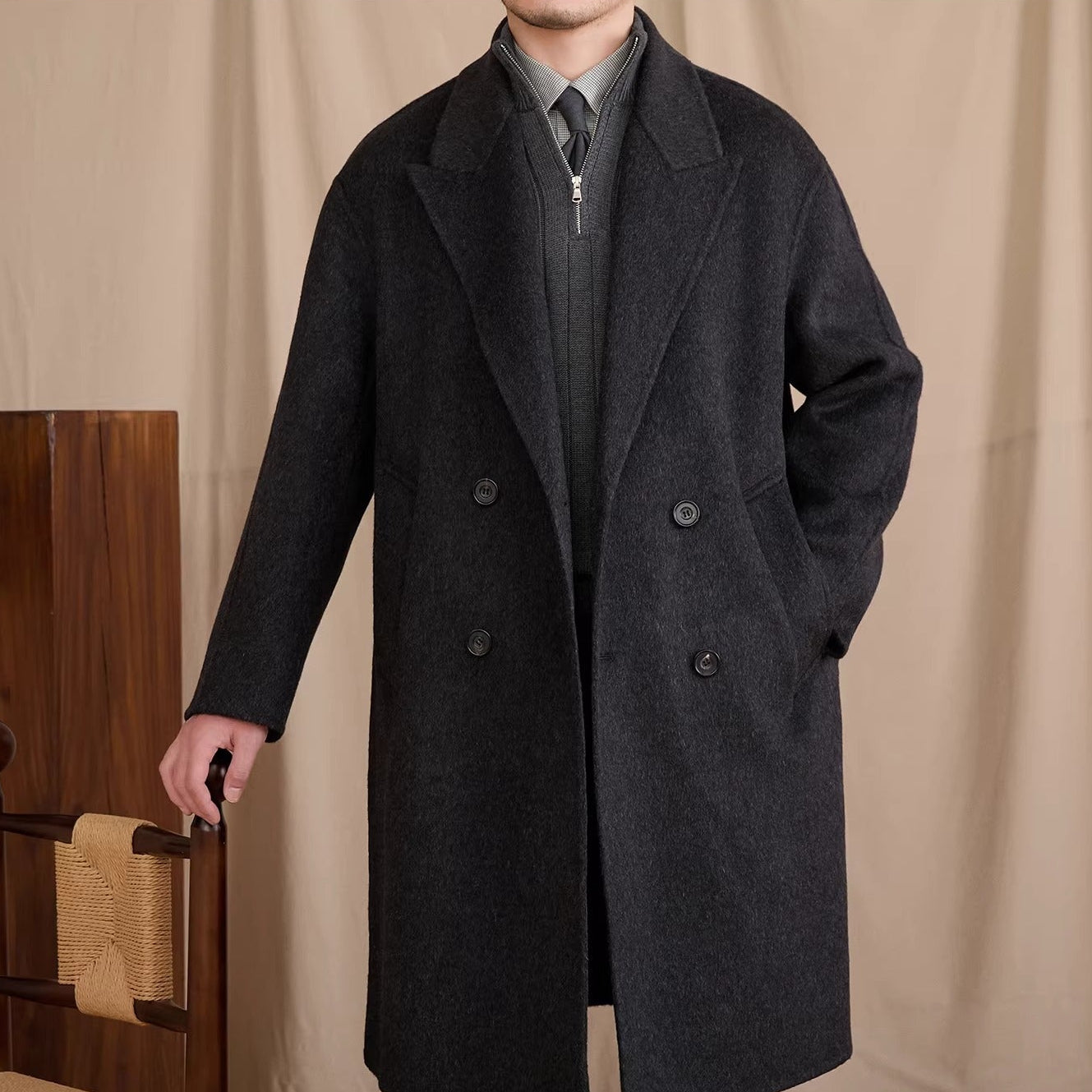 Paris Wool Alpaca Double Breasted Coat