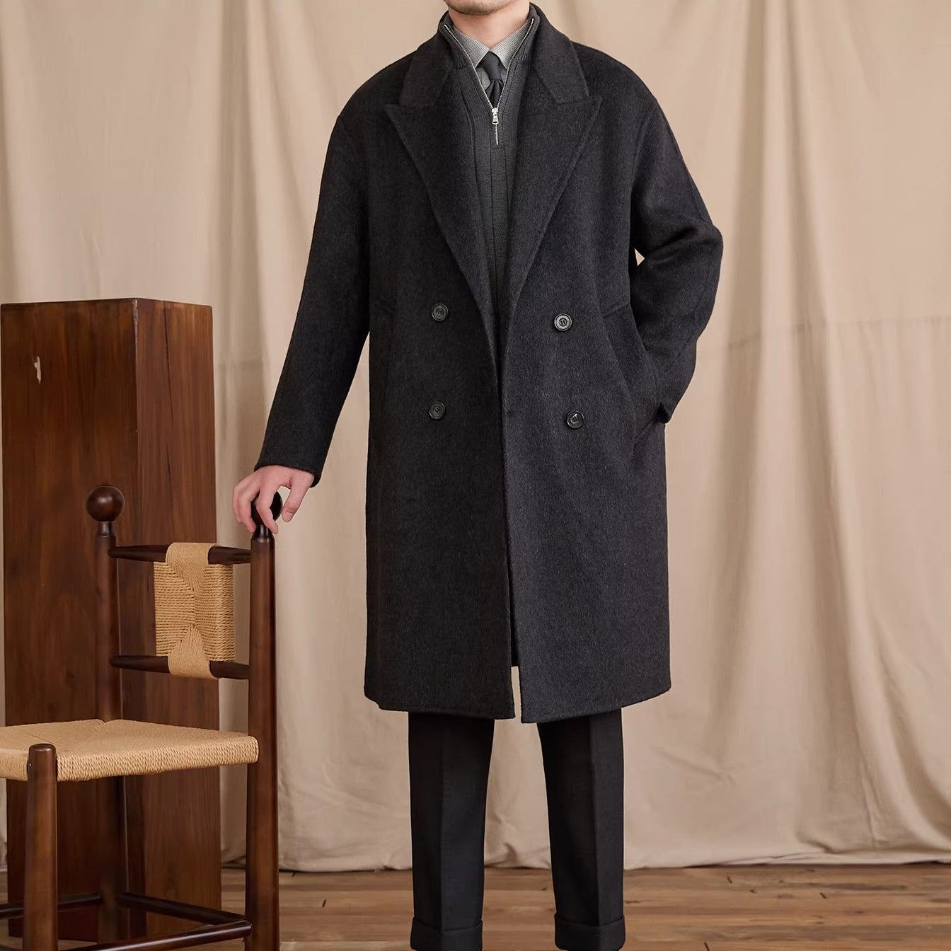 Paris Wool Alpaca Double Breasted Coat