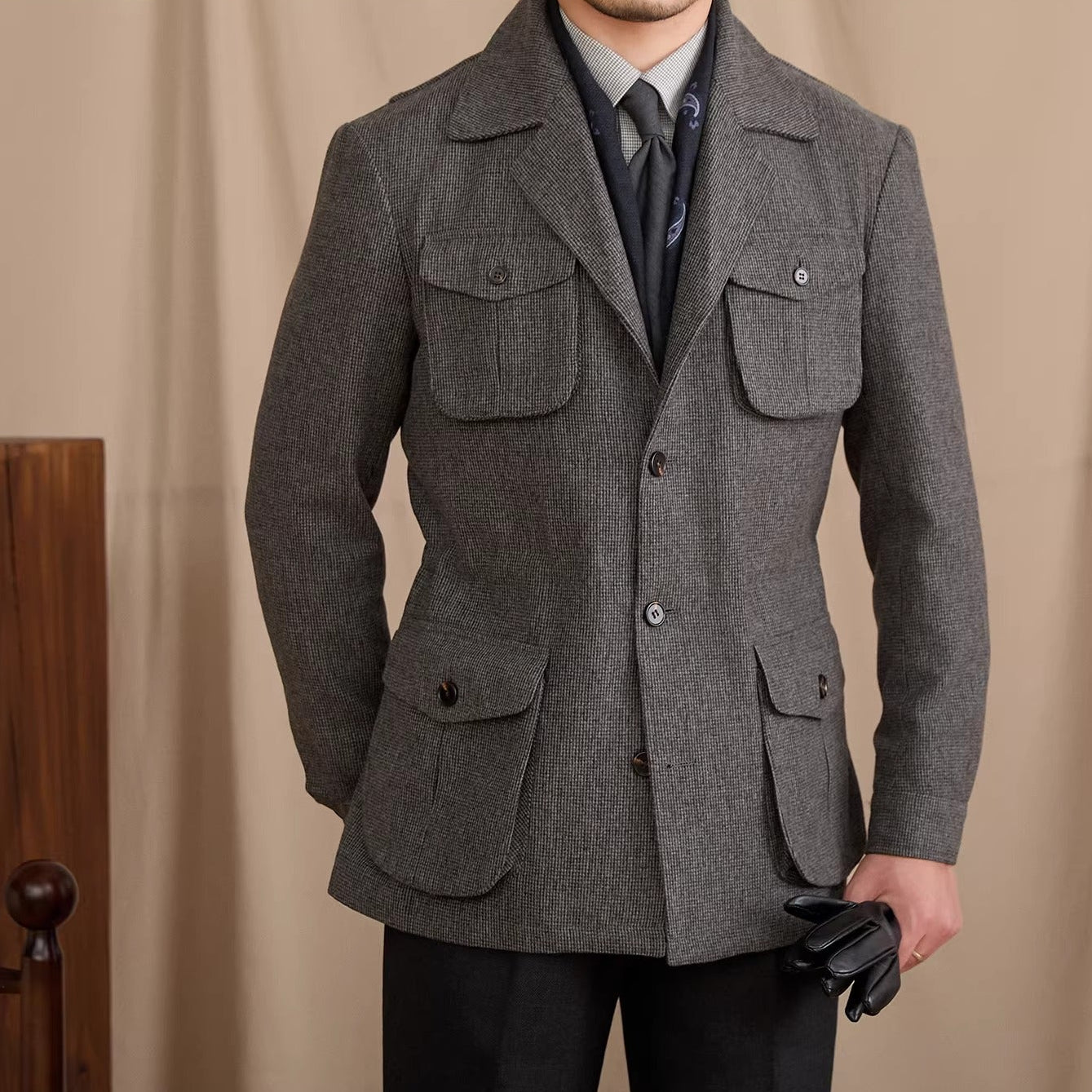 Montmartre Wool Blend Military Suit Collar Jacket
