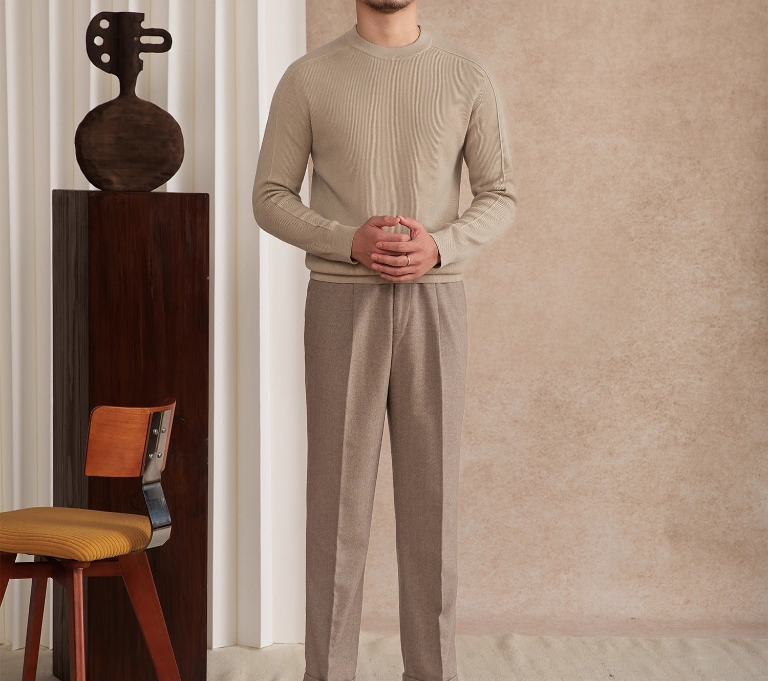 Alpina Wool Blend Long Sleeve Ribbed Jumper