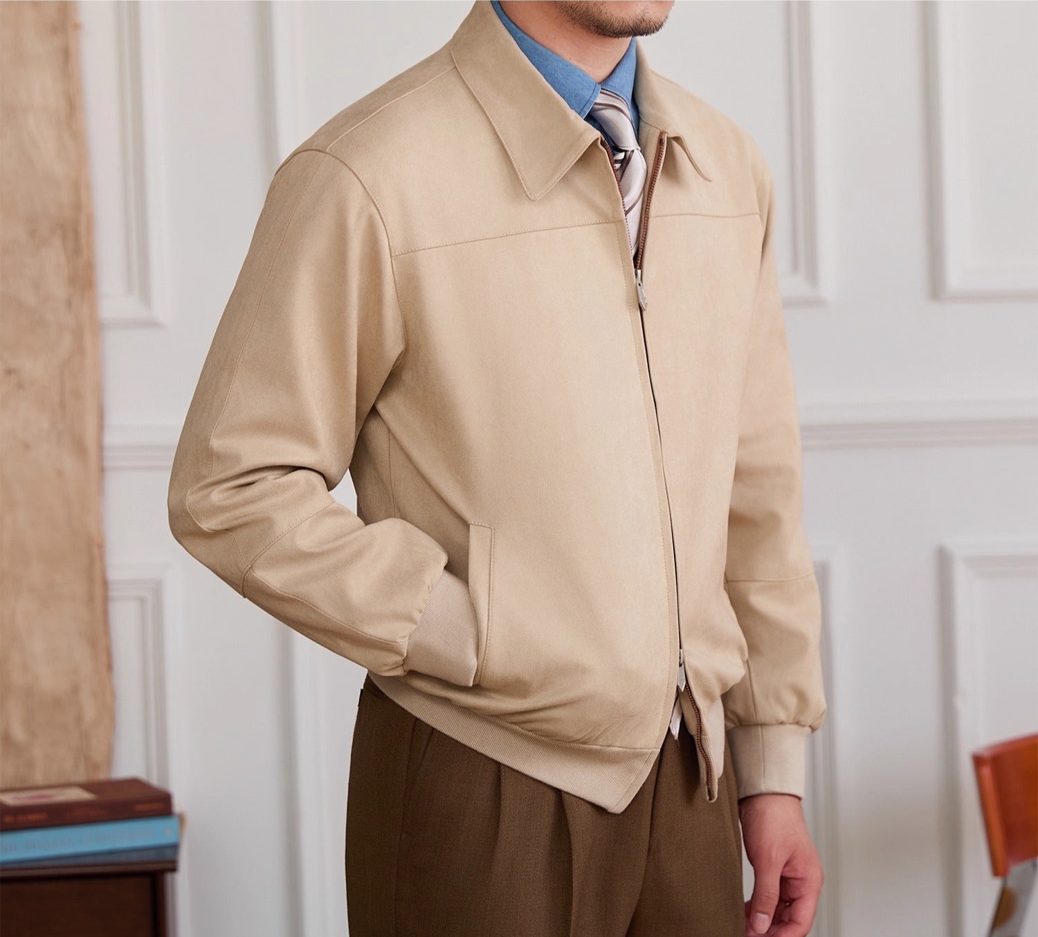 Faux Suede Soho Zipped Jacket