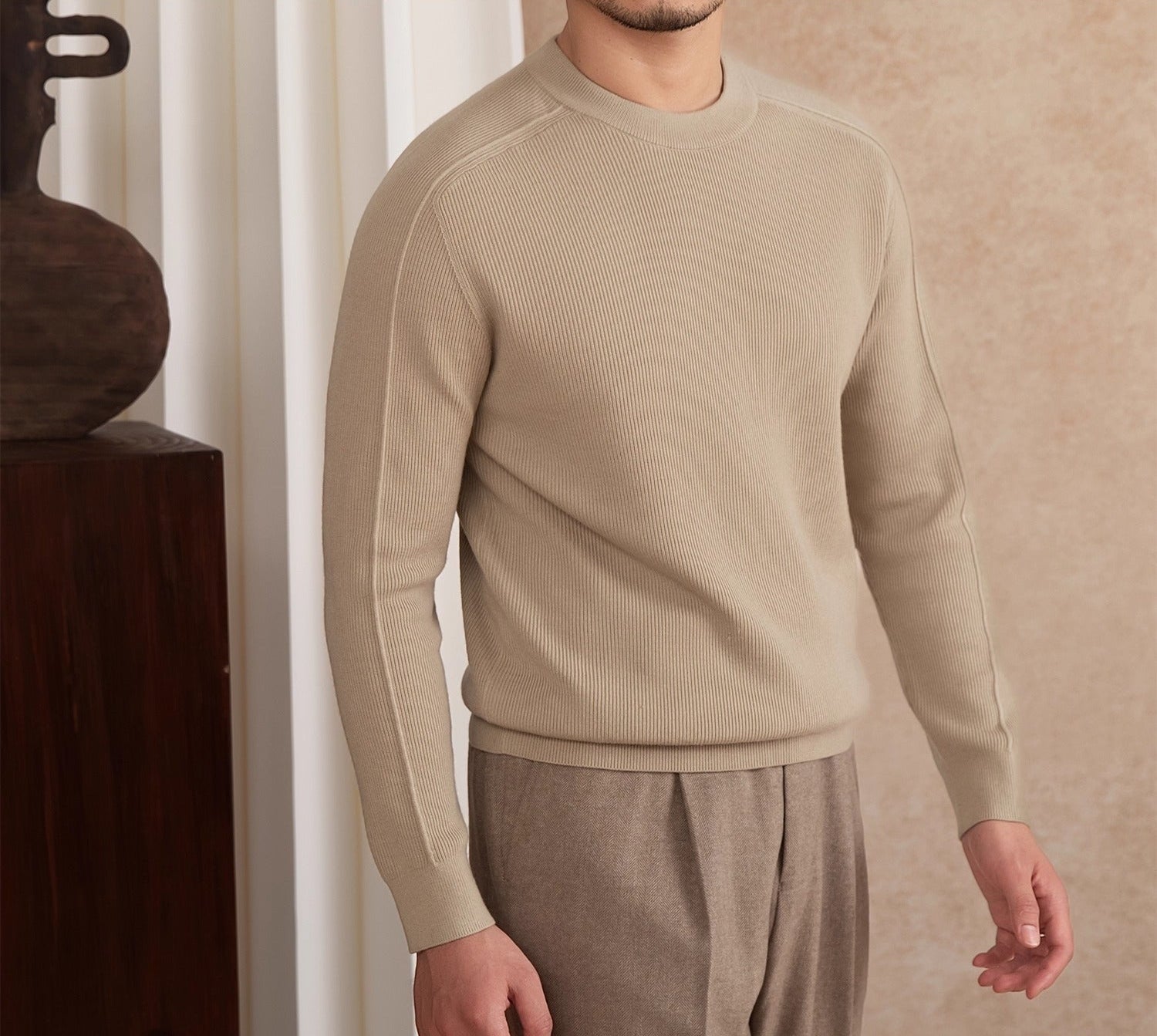 Alpina Wool Blend Long Sleeve Ribbed Jumper