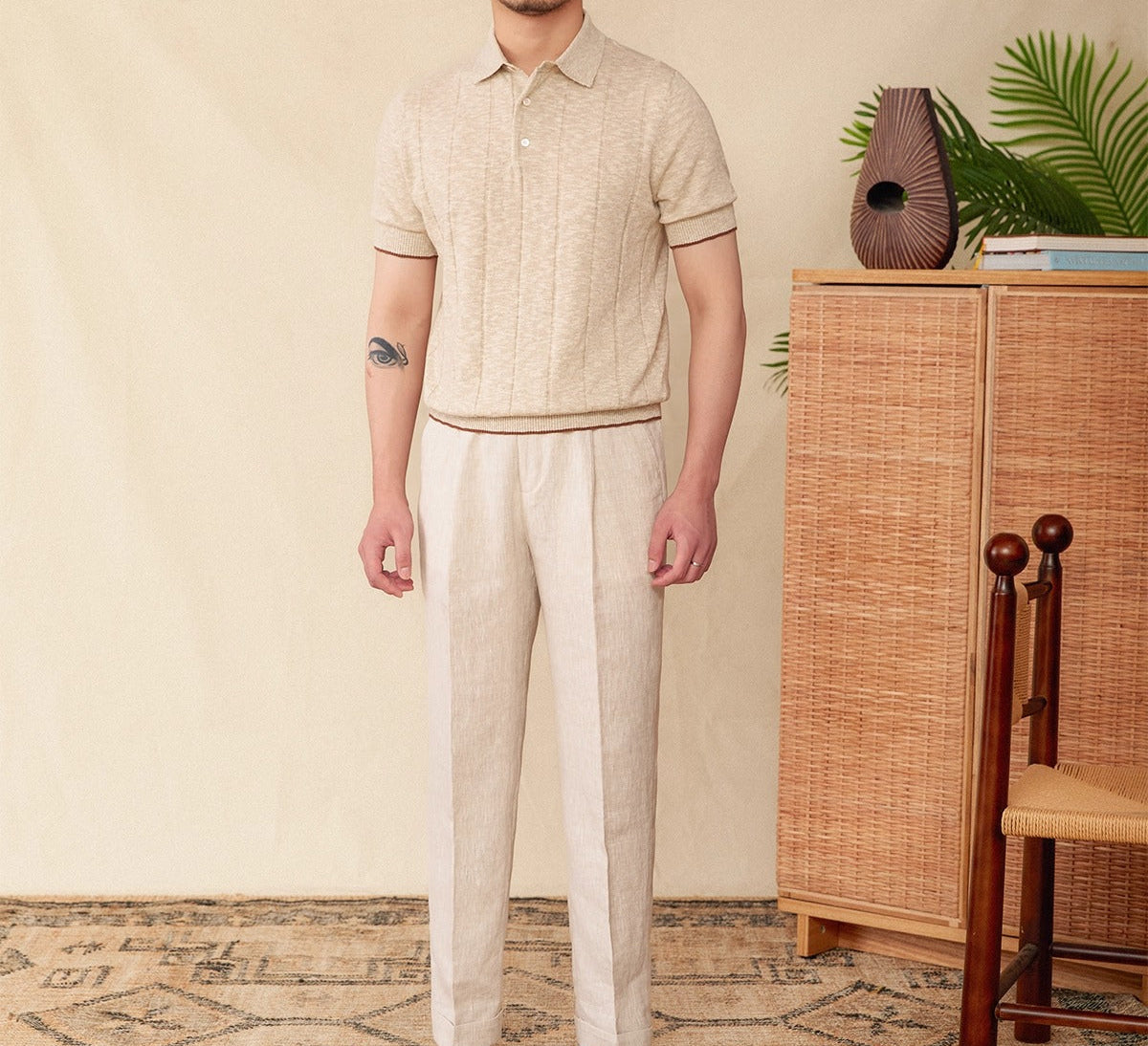 Bari Cotton Blend Short Sleeve Polo Shirt