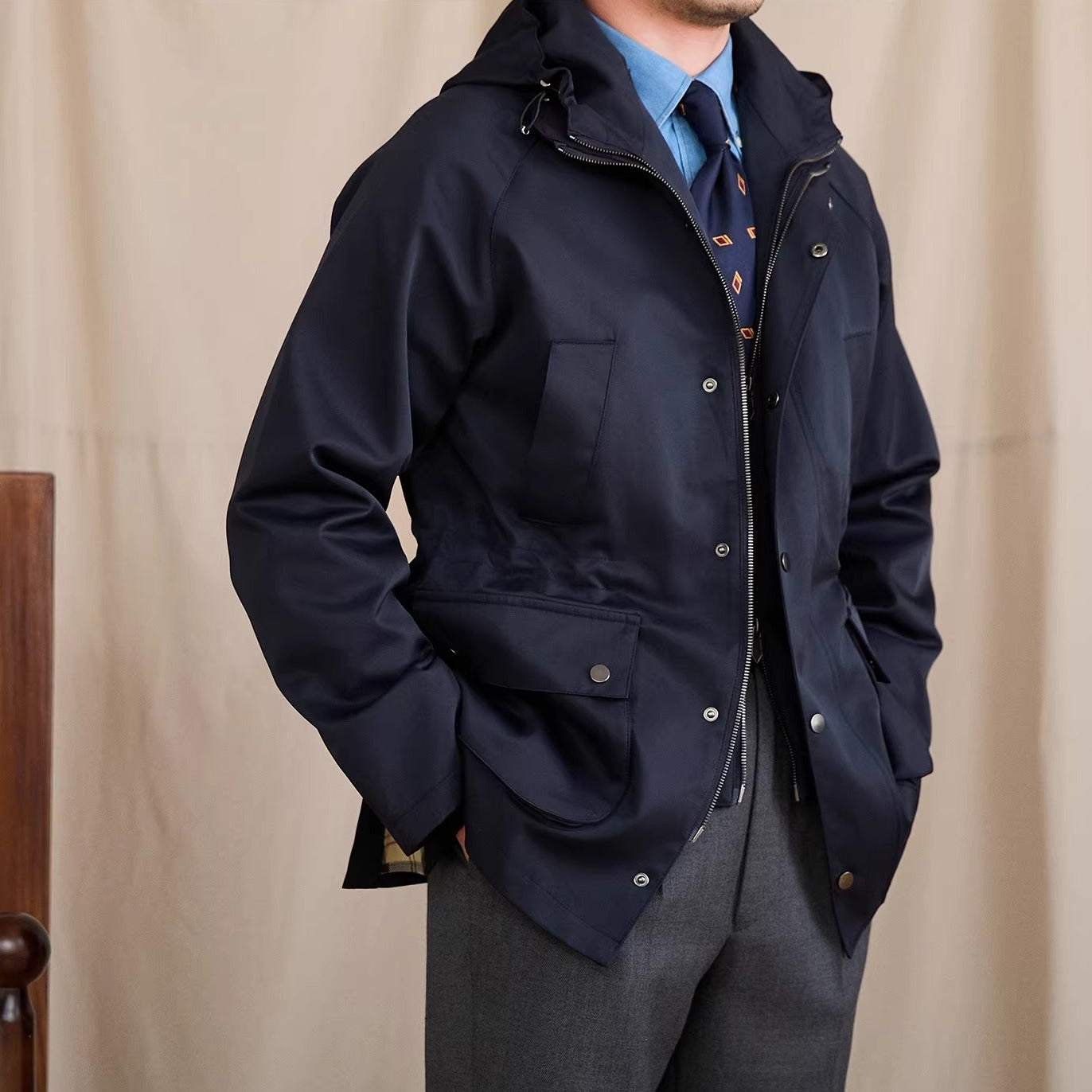 Fulham Cotton Blend Hooded Jacket