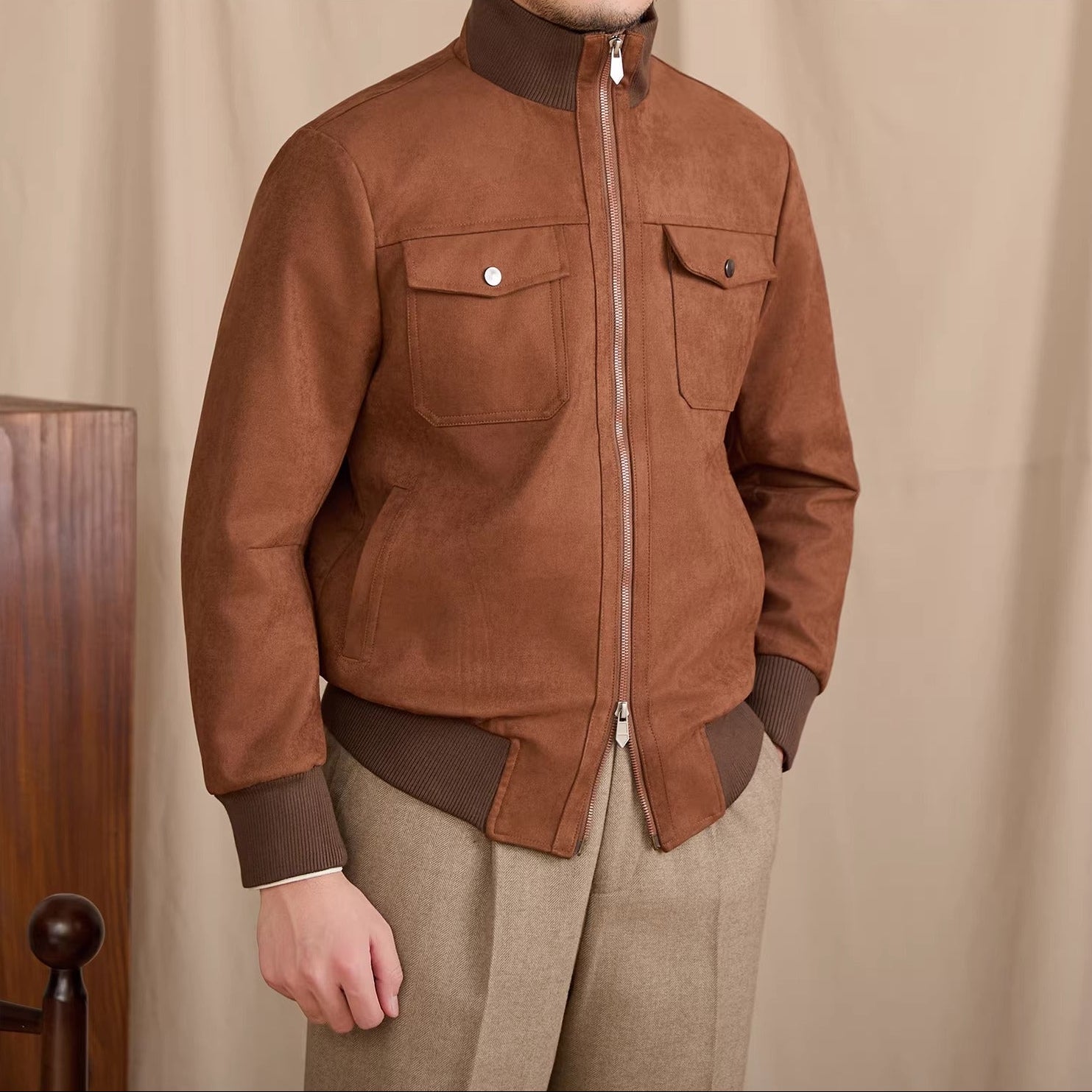 Paris Faux Suede Contrast Jacket