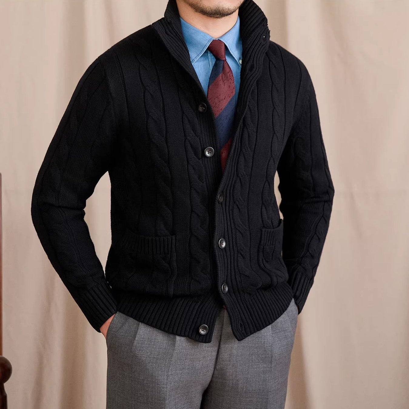 St Moritz Buttoned Cable Knit Cardigan