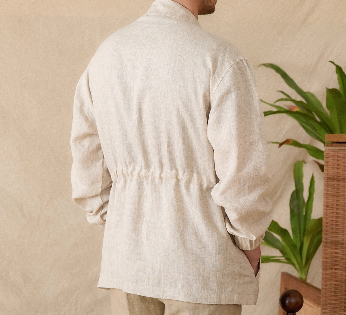 Como Linen Suit Collar Overshirt
