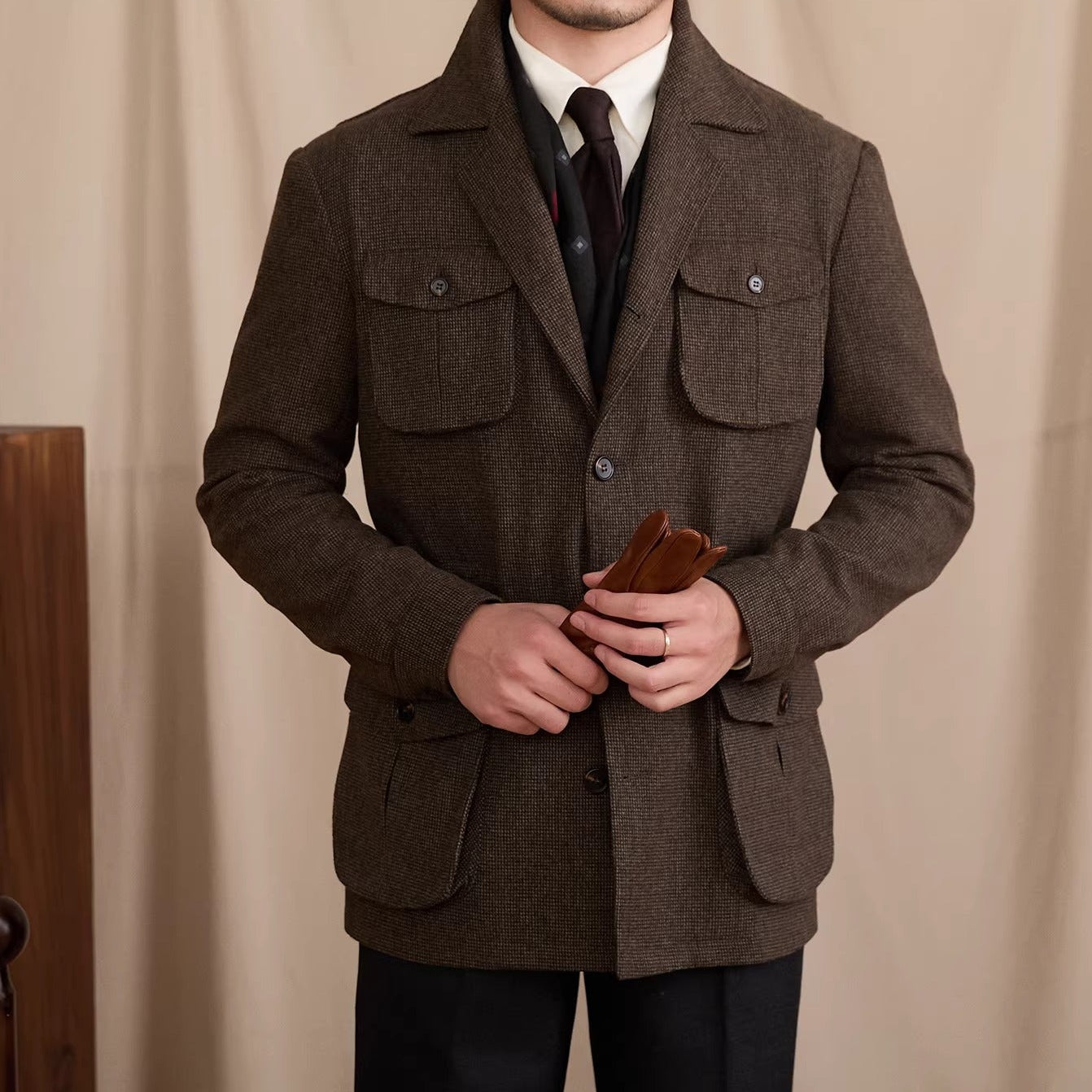 Montmartre Wool Blend Military Suit Collar Jacket