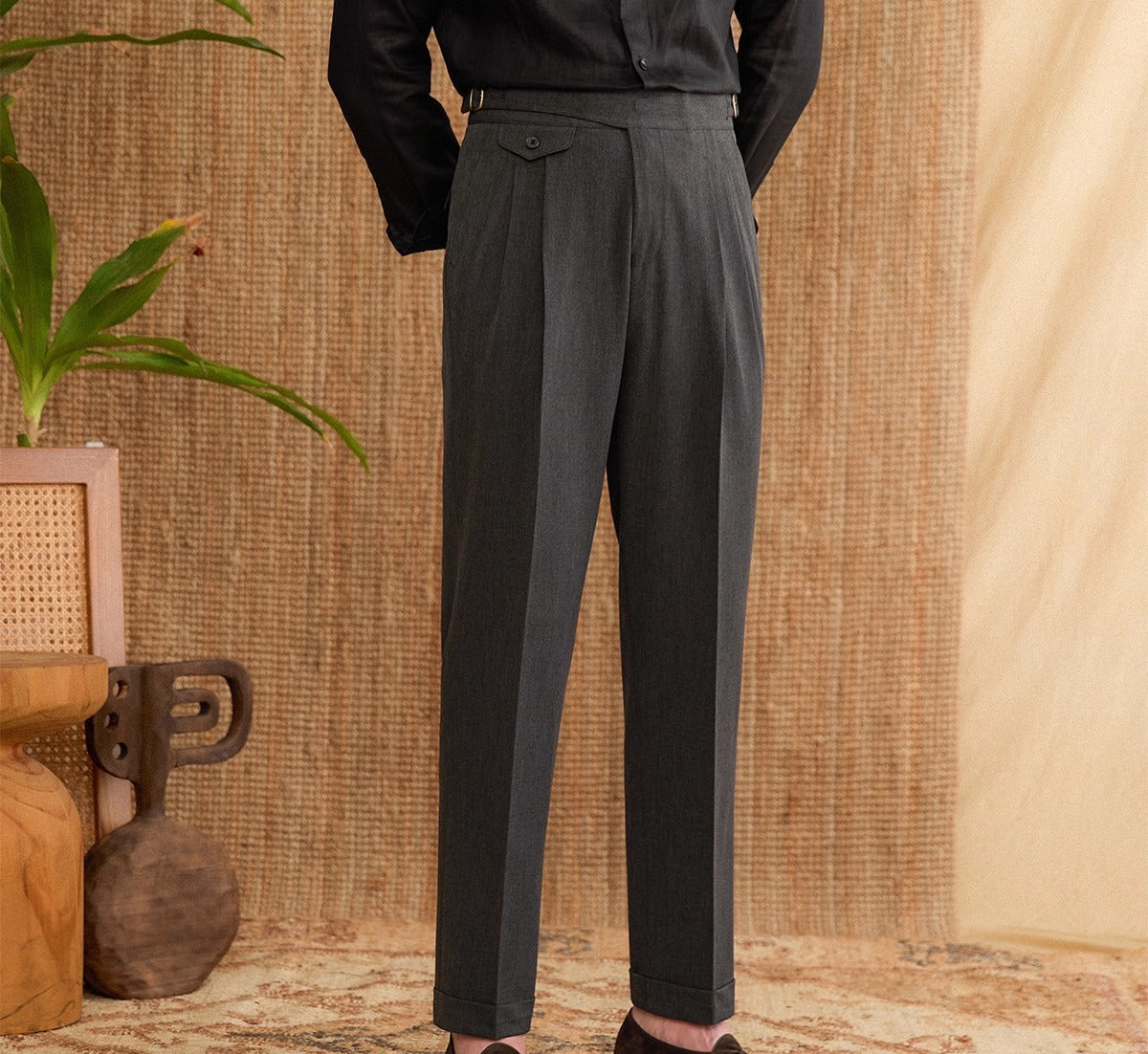Sicilia Gurkha Straight Fit High Waisted Trousers