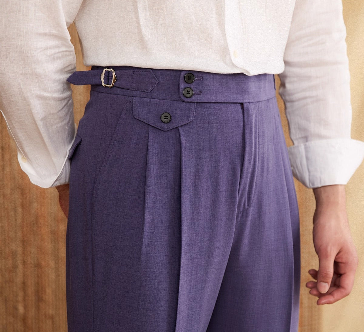 Catanzaro High Waisted Straight Fit Trousers