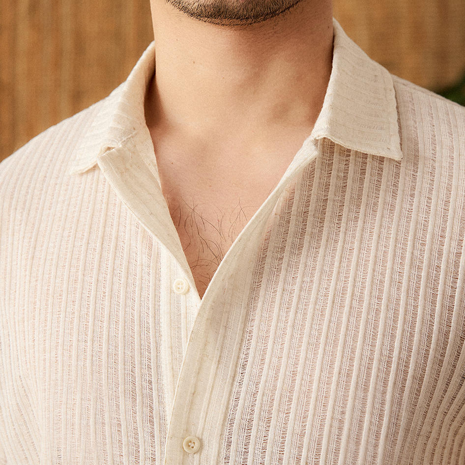 Bodrum Cotton Ribbed Long Sleeve Shirt