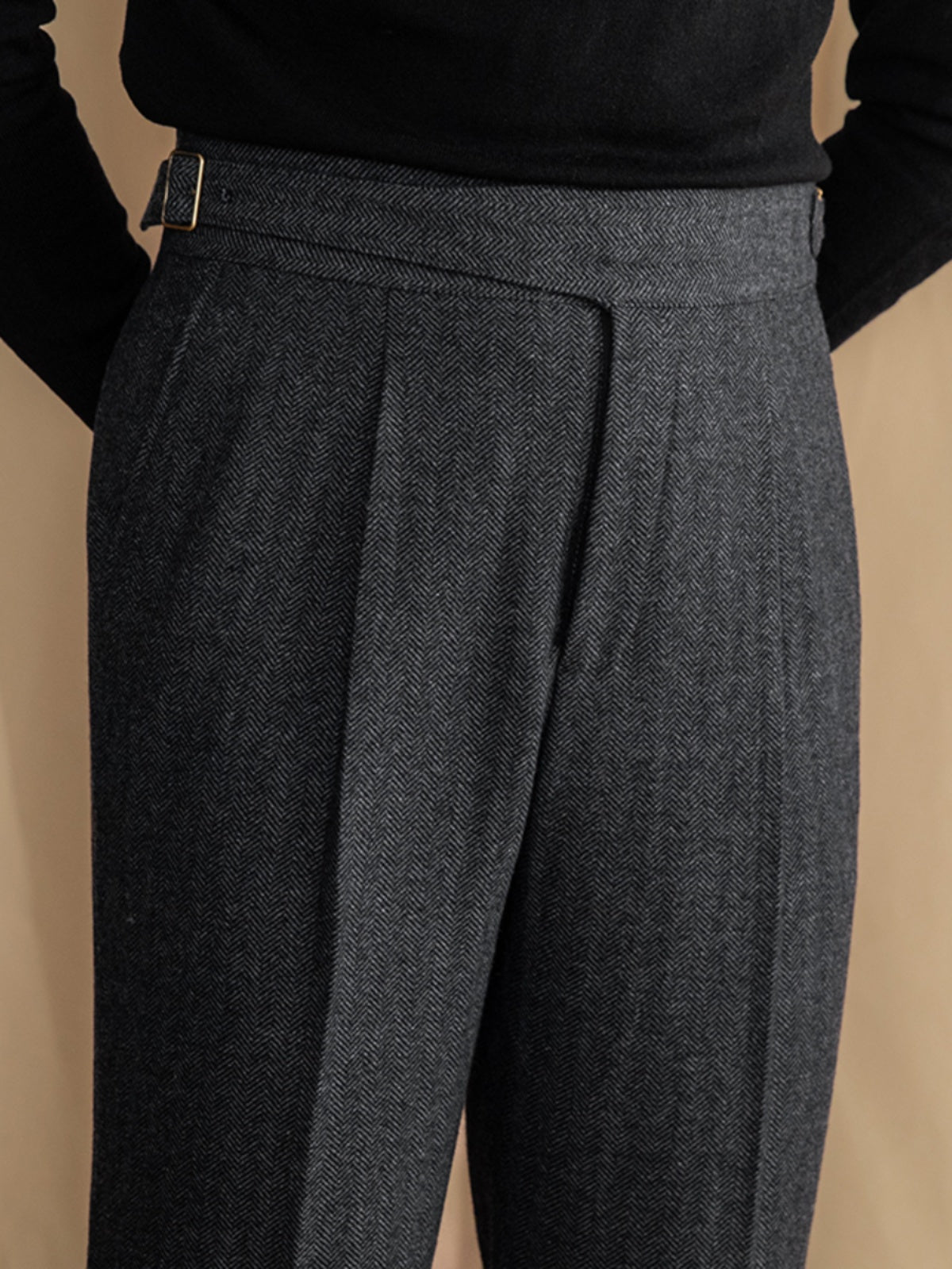 Modena Wool Blend Gurkha Pleated Trousers