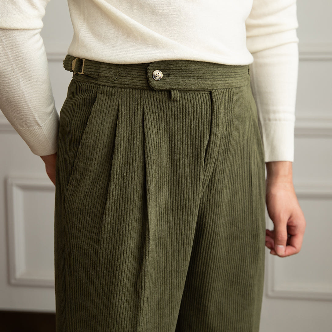 Dorchester Vintage Corduroy Double Pleated Trousers