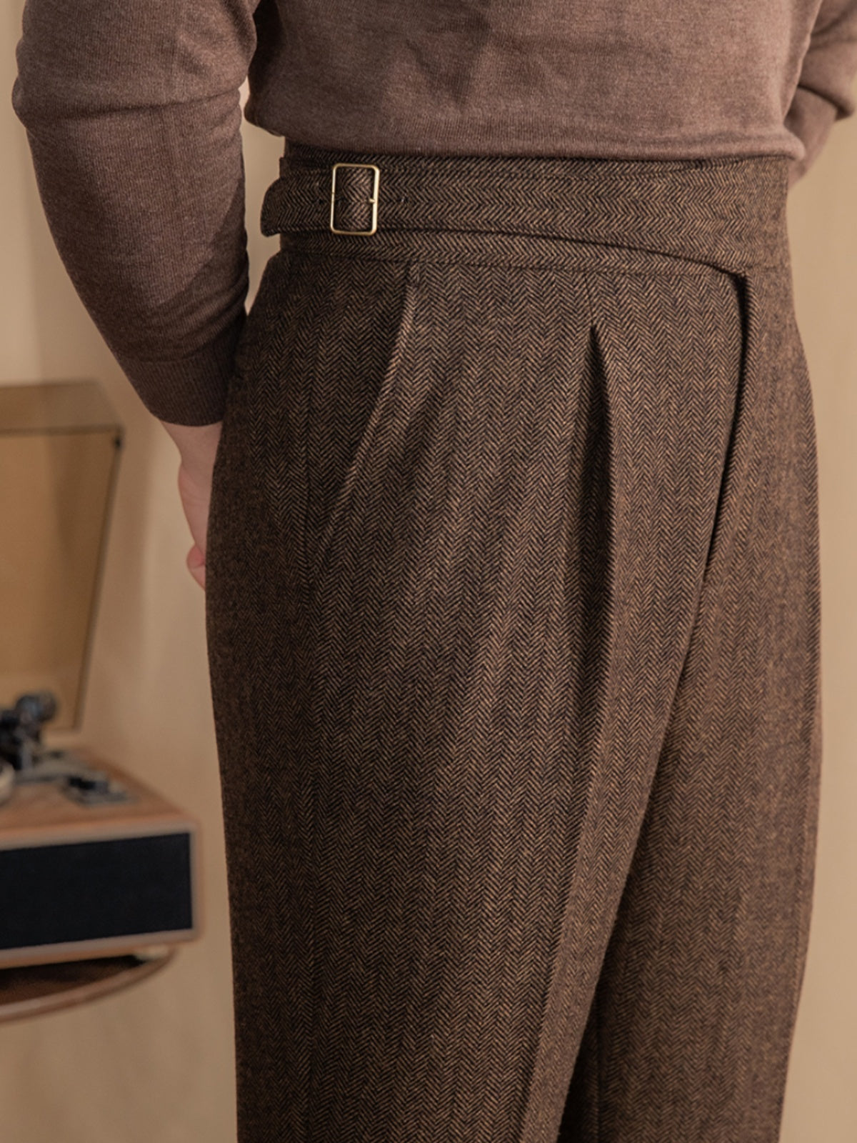 Modena Wool Blend Gurkha Pleated Trousers