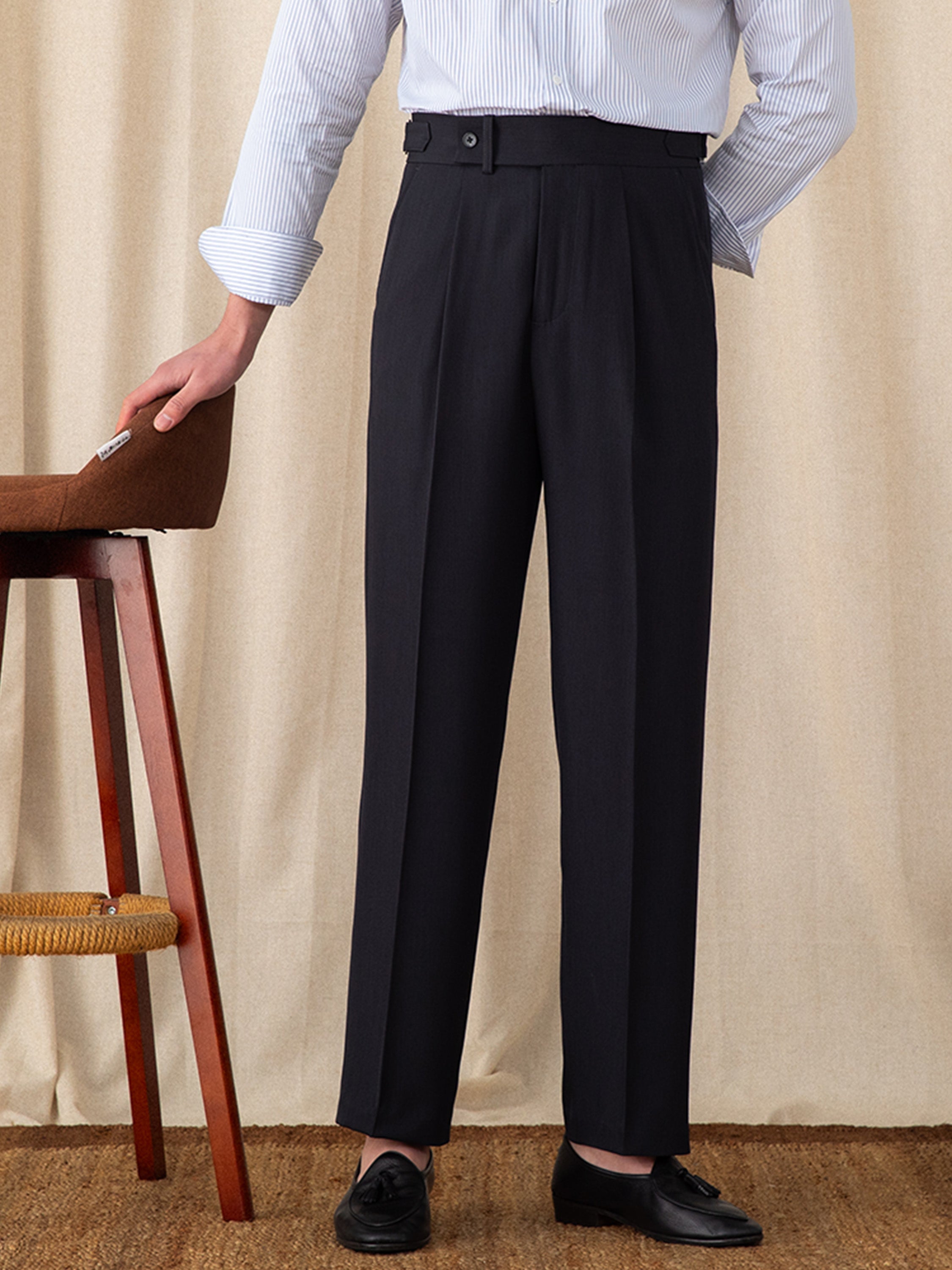 Sicily Pleated Straight Fit Trousers