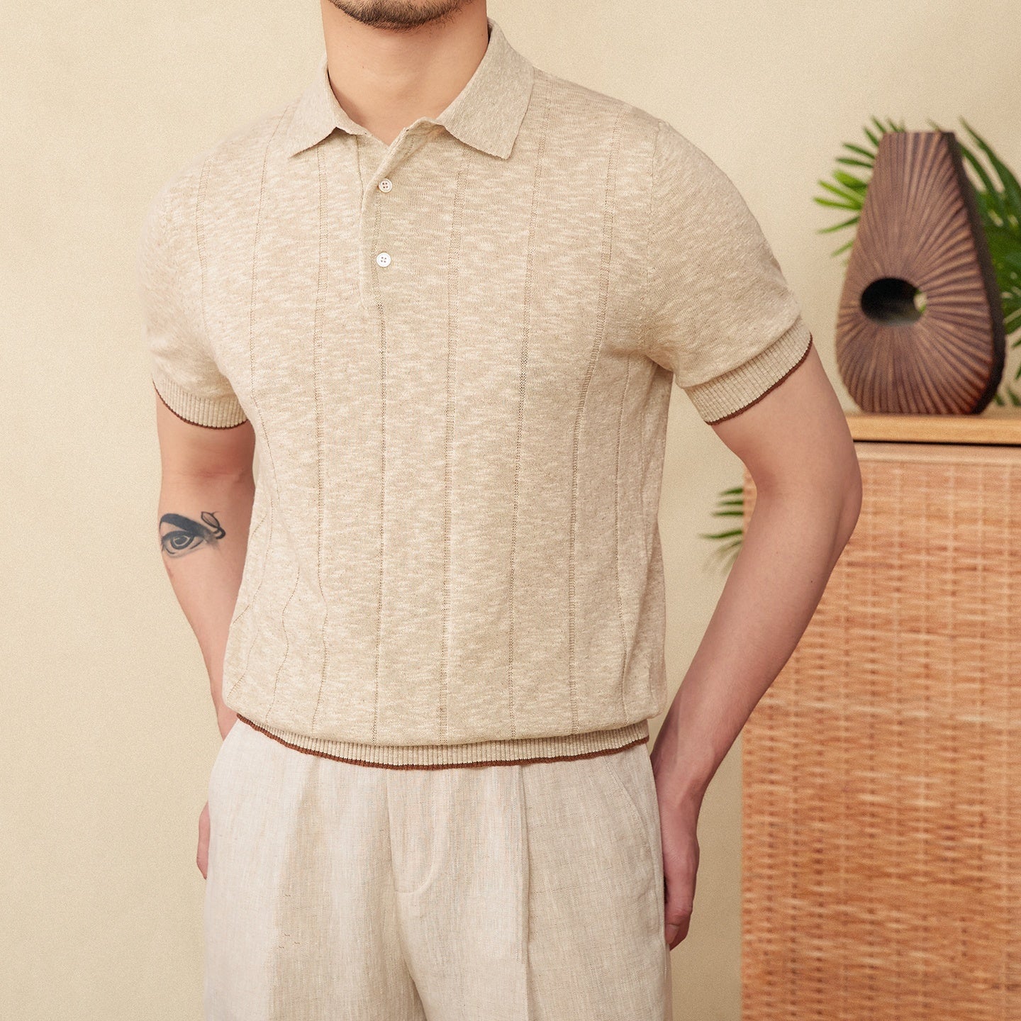 Bari Cotton Blend Short Sleeve Polo Shirt