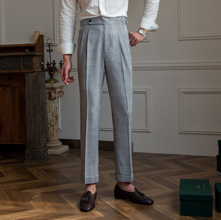 St Ives Checkered Flannel Straight Fit Trousers