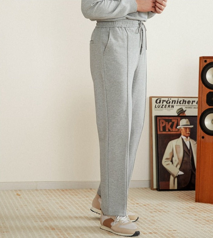 Leisure Cotton Straight Fit Pleated Trousers