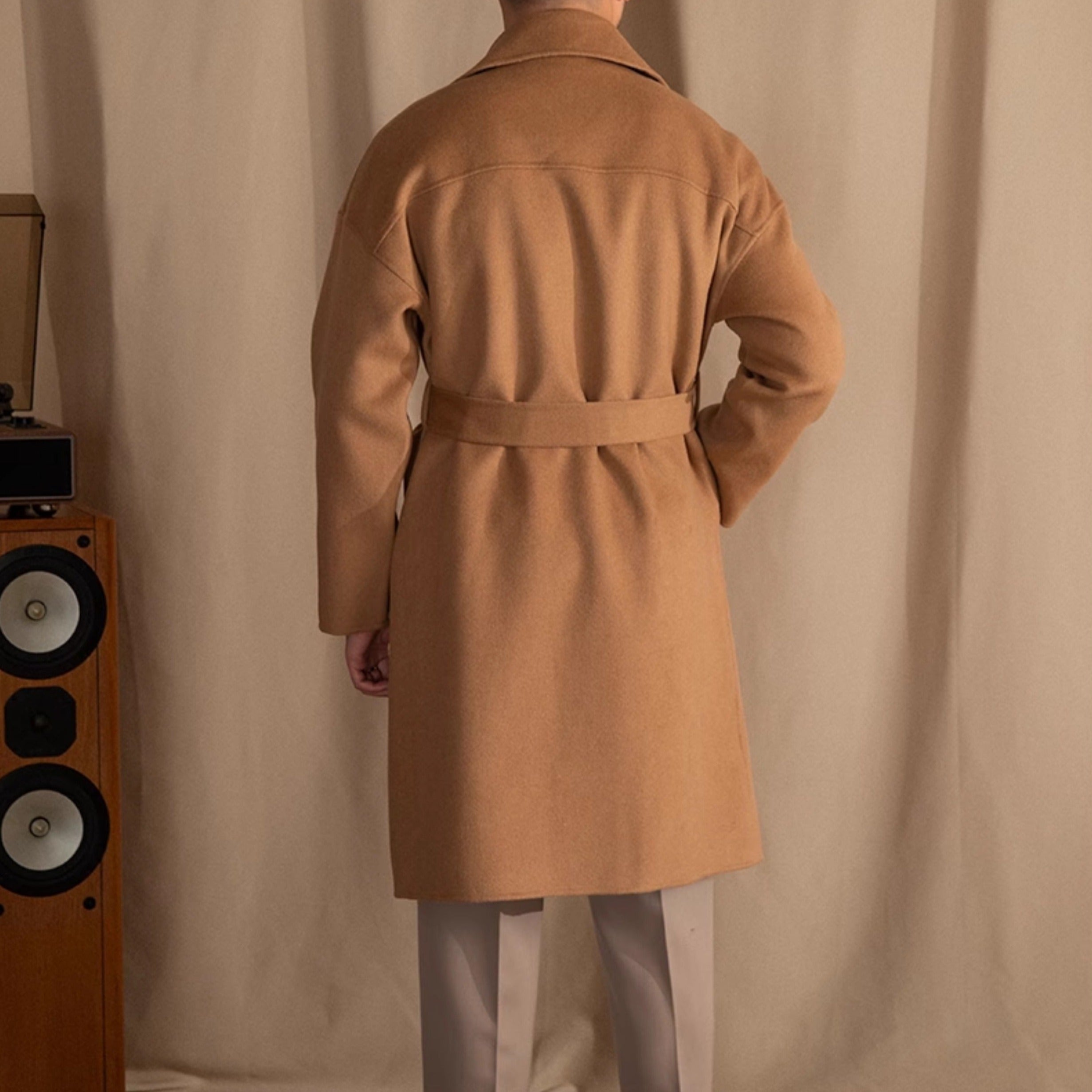 Firenze Wool Blend Belted Double Breasted Coat