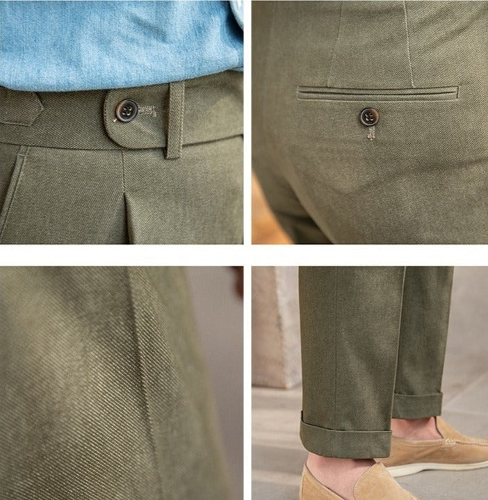 Cotton Twill Riviera Straight Fit Trousers