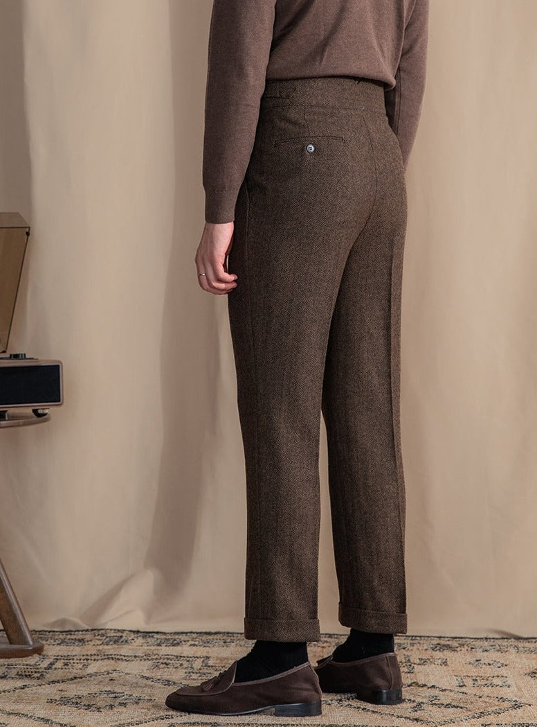 Modena Wool Blend Gurkha Pleated Trousers